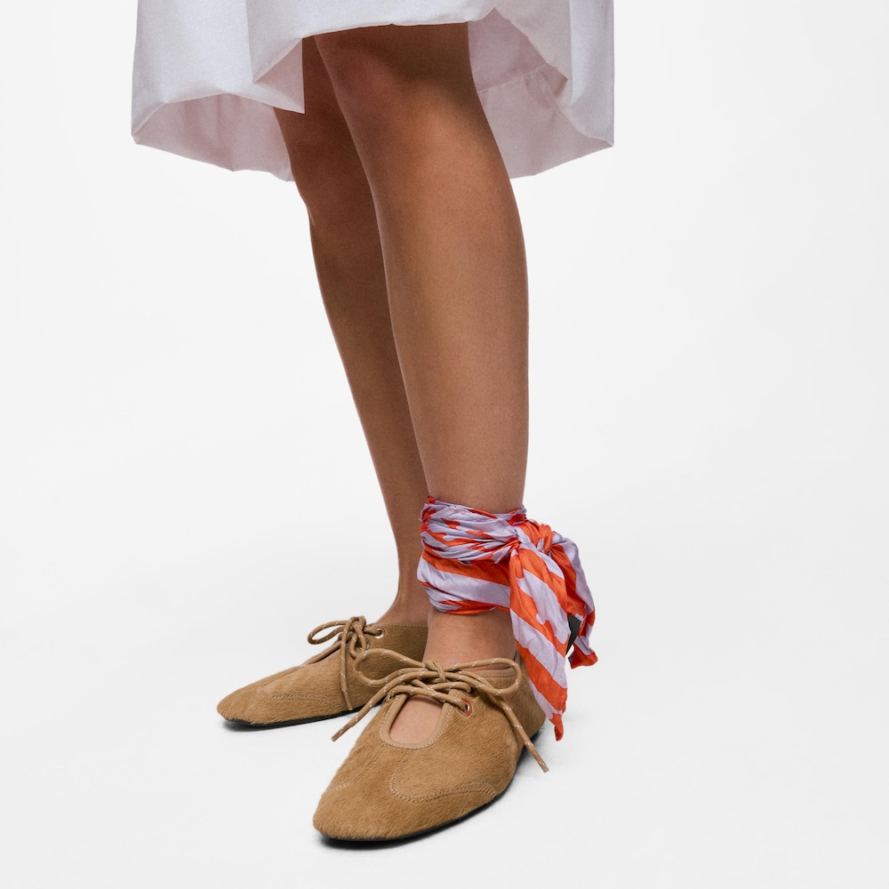 Schal aus Seide in Mauve und Orange TOUS Bear Stripes