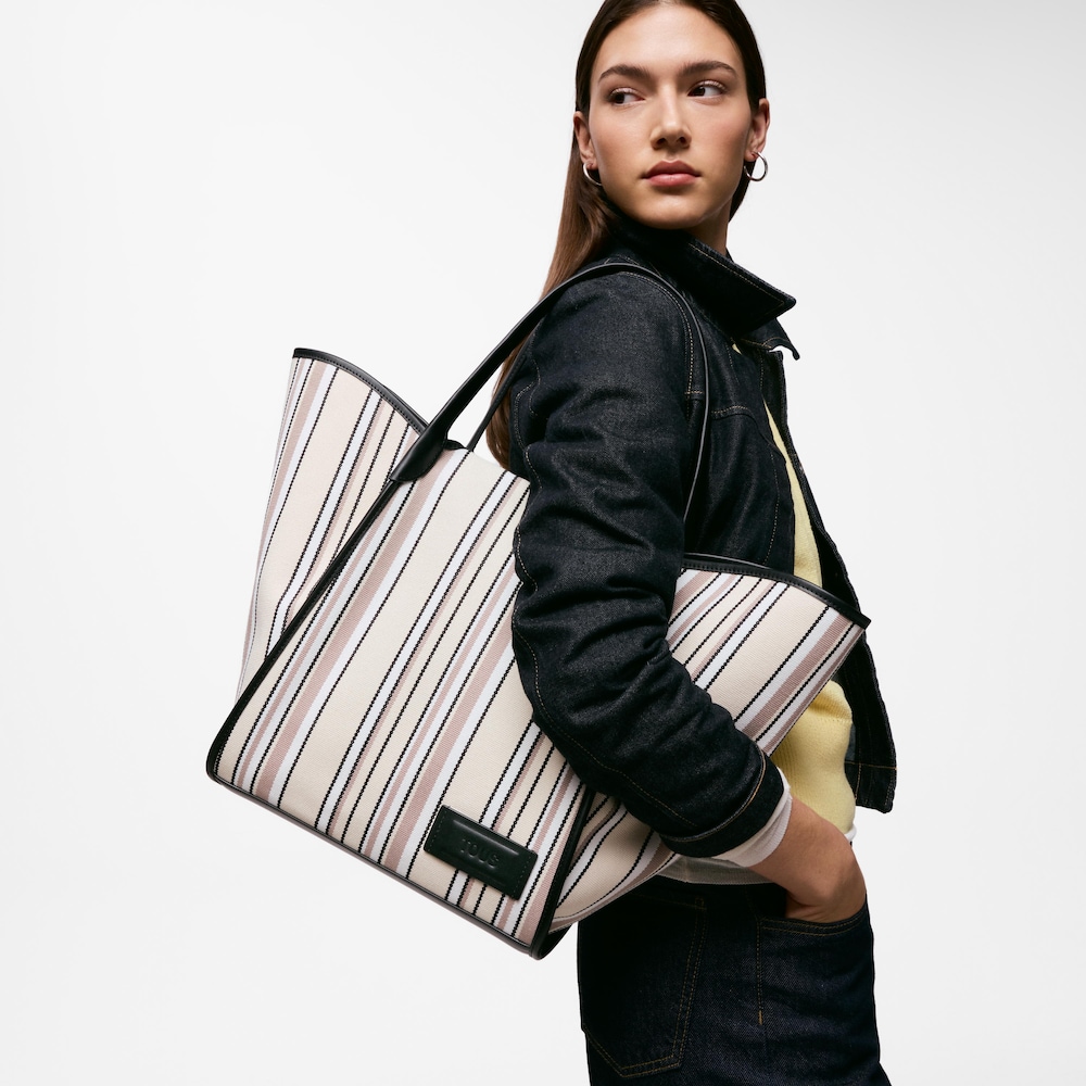 Duża szarobrązowo-wielokolorowa Torba z rączkami TOUS Tulip