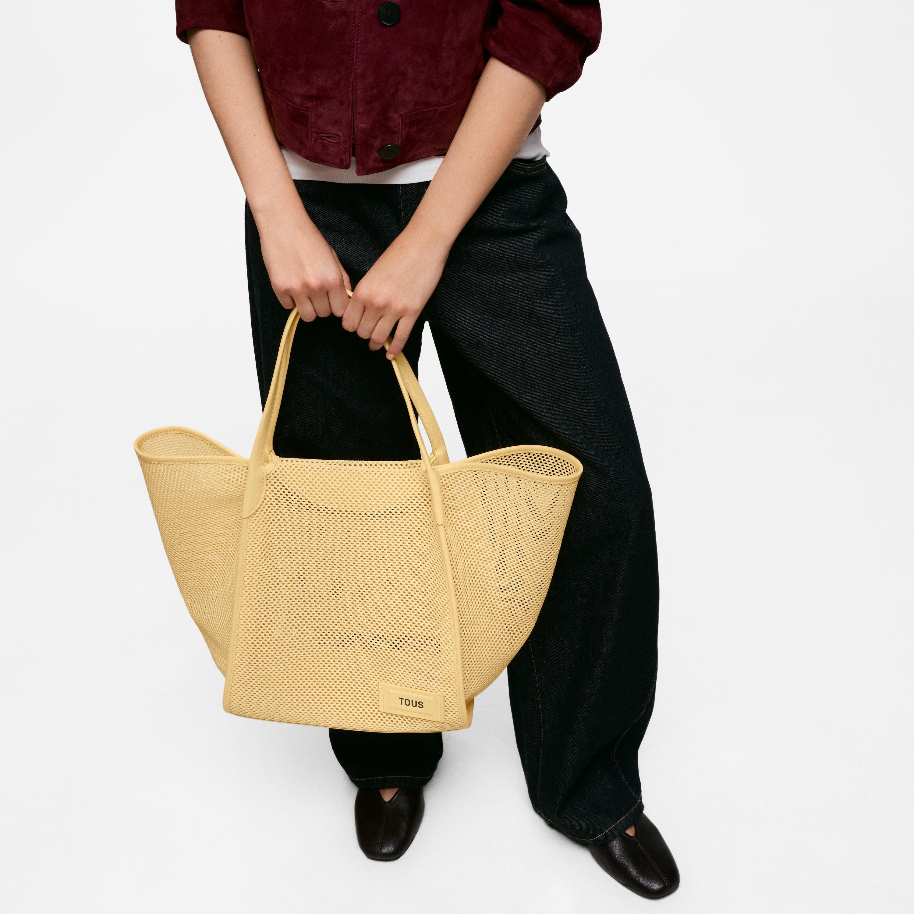 Large yellow Tote bag TOUS Tulip Mesh