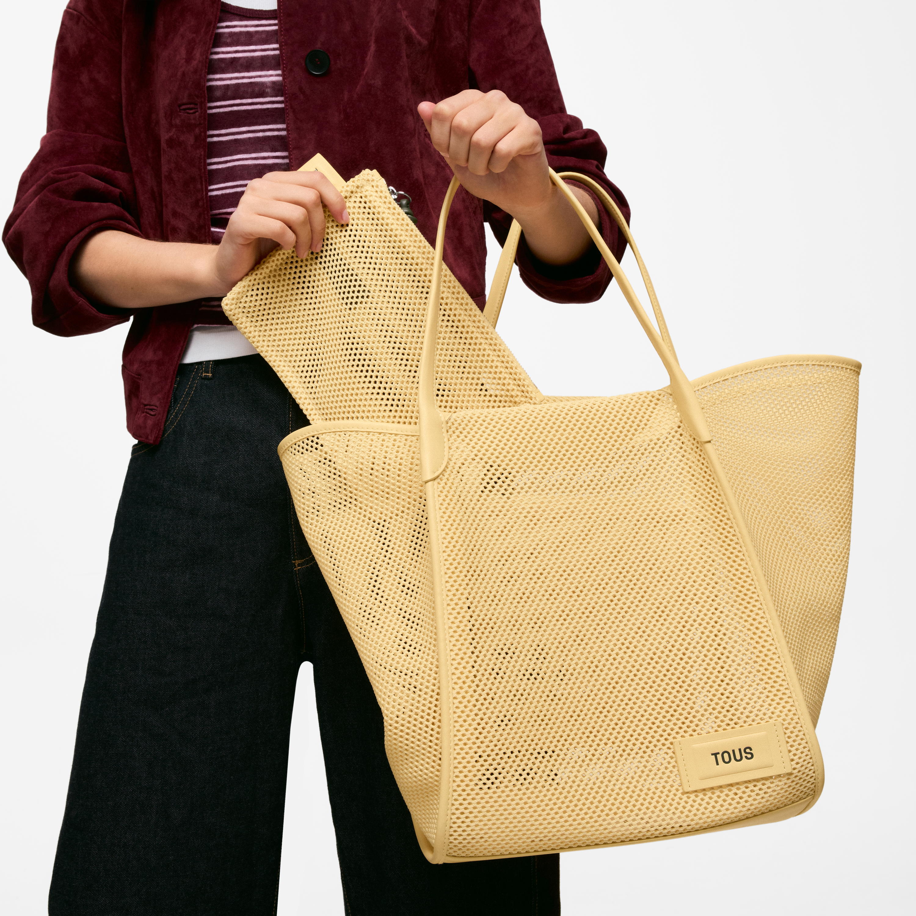 Large yellow Tote bag TOUS Tulip Mesh