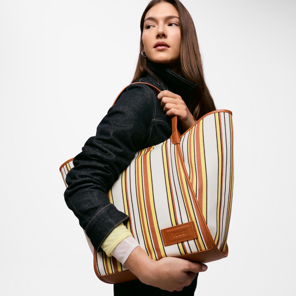 Duża ż&oacute;łto-wielokolorowa Torba z rączkami TOUS Tulip