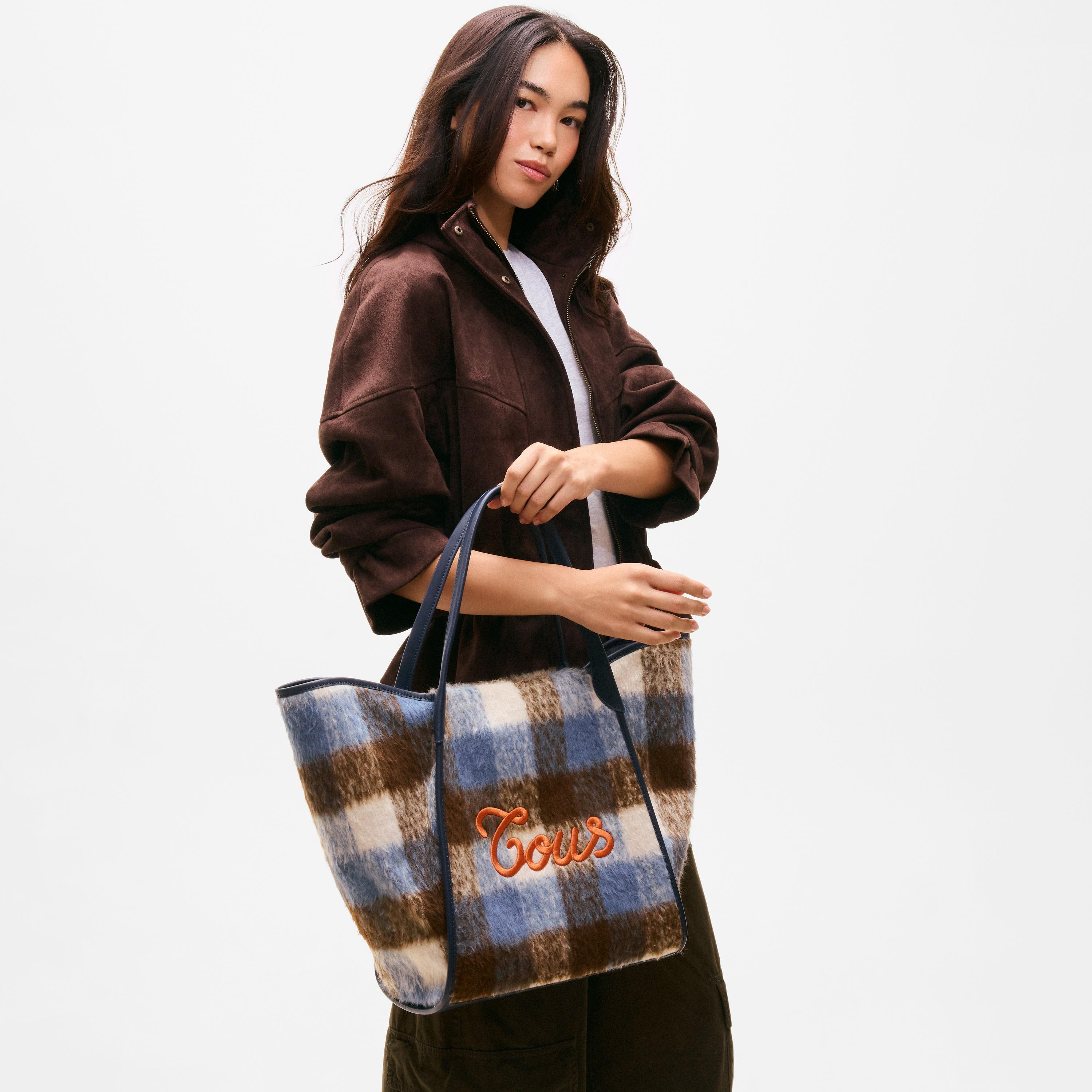 Large blue and orange Tote bag TOUS Tulip Wild