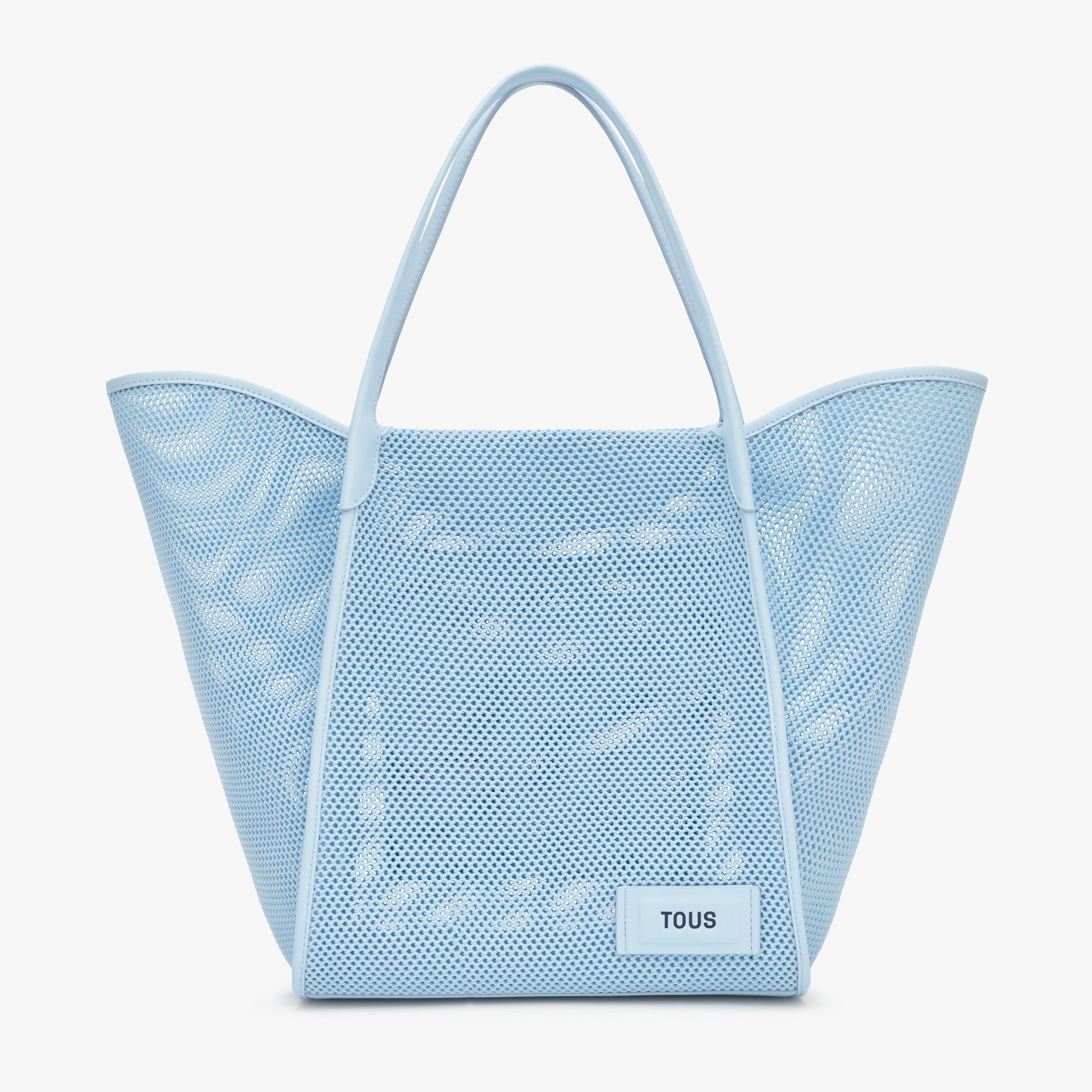 Large sky blue Tote bag TOUS Tulip Mesh