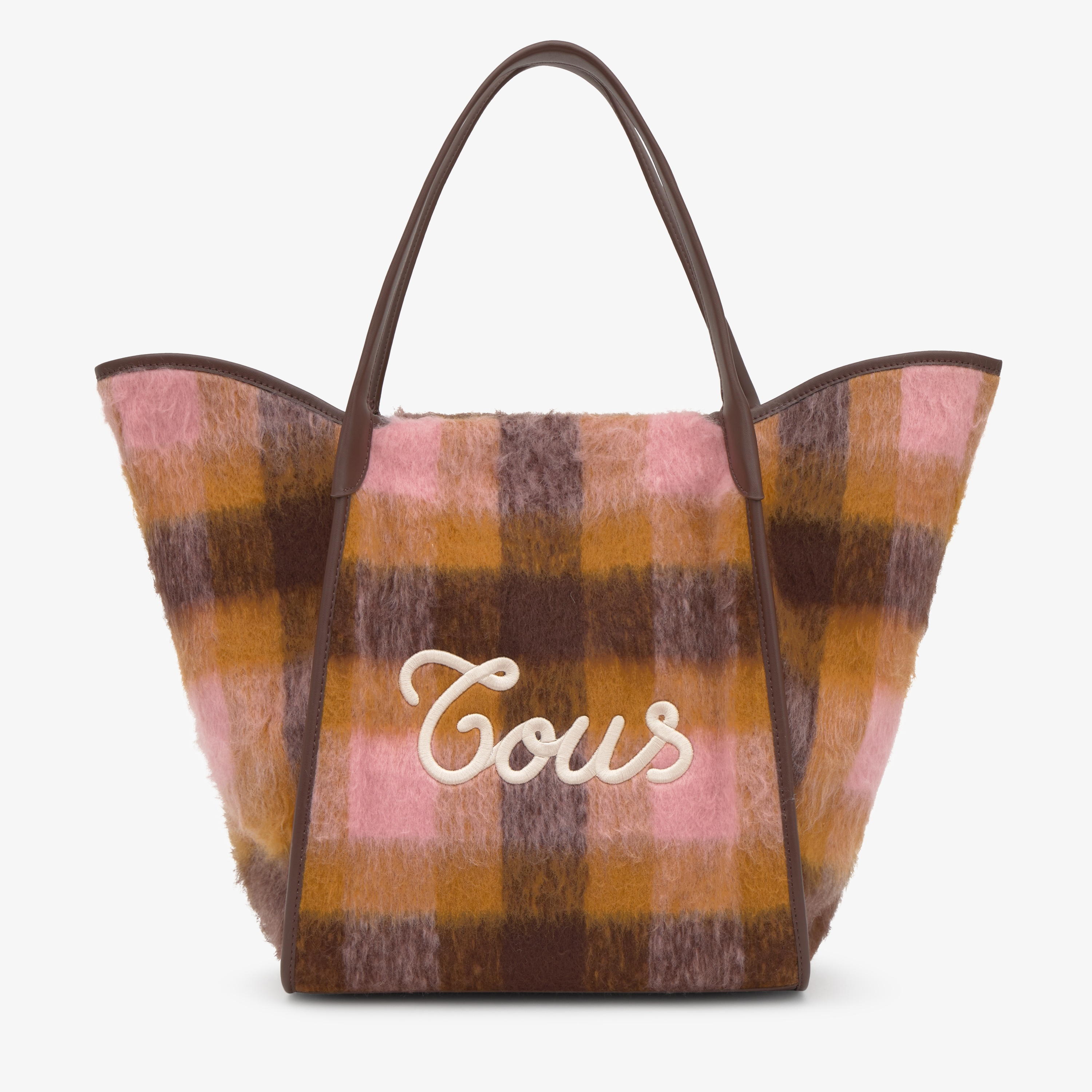Large brown and pink Tote bag TOUS Tulip Wild