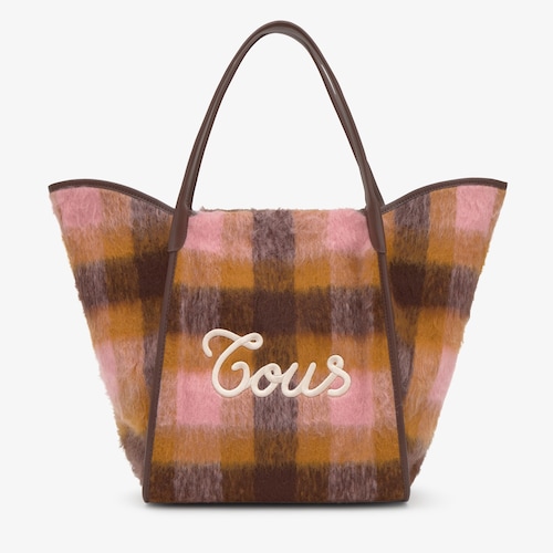 Tote bag grande marrone e rosa TOUS Tulip Wild