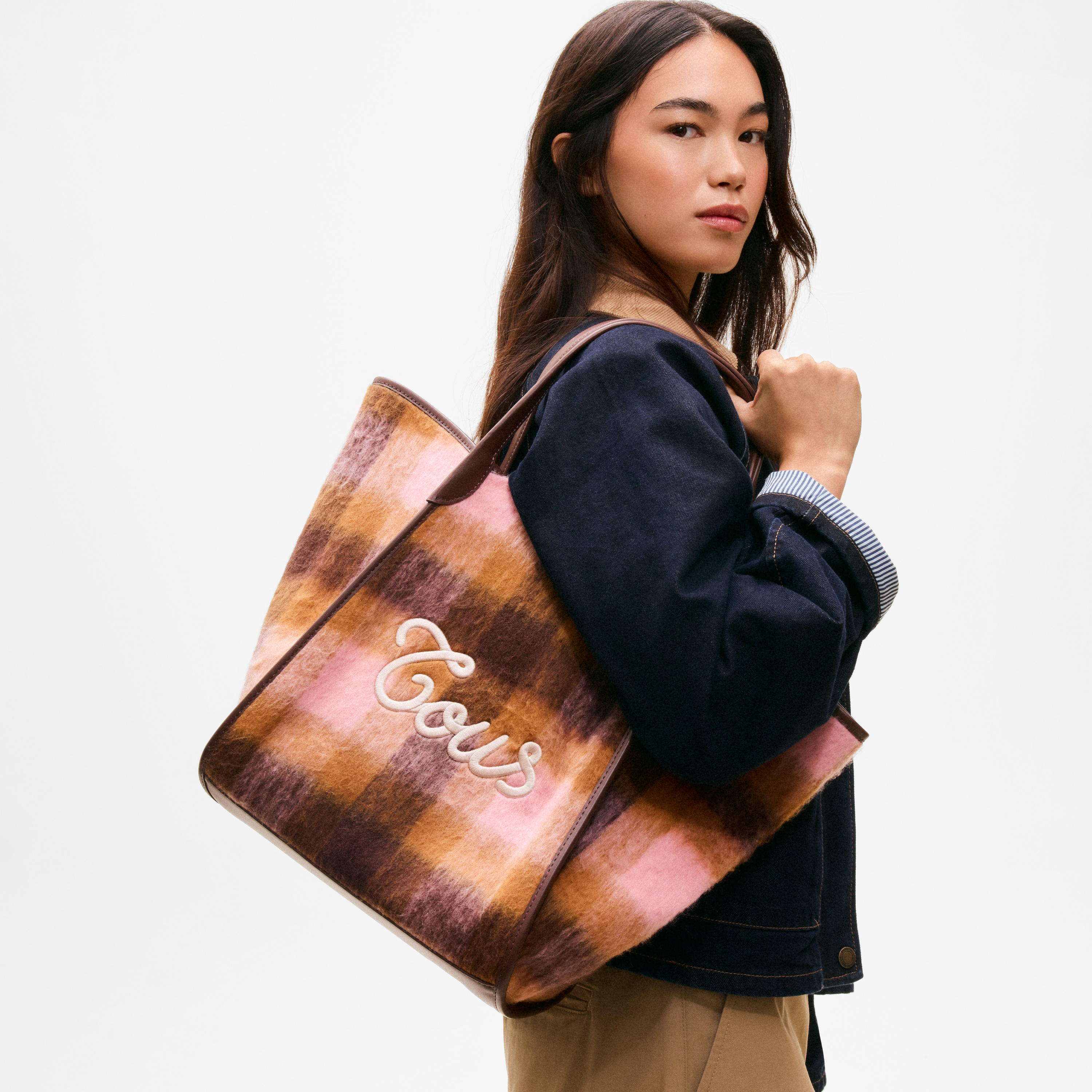 Large brown and pink Tote bag TOUS Tulip Wild