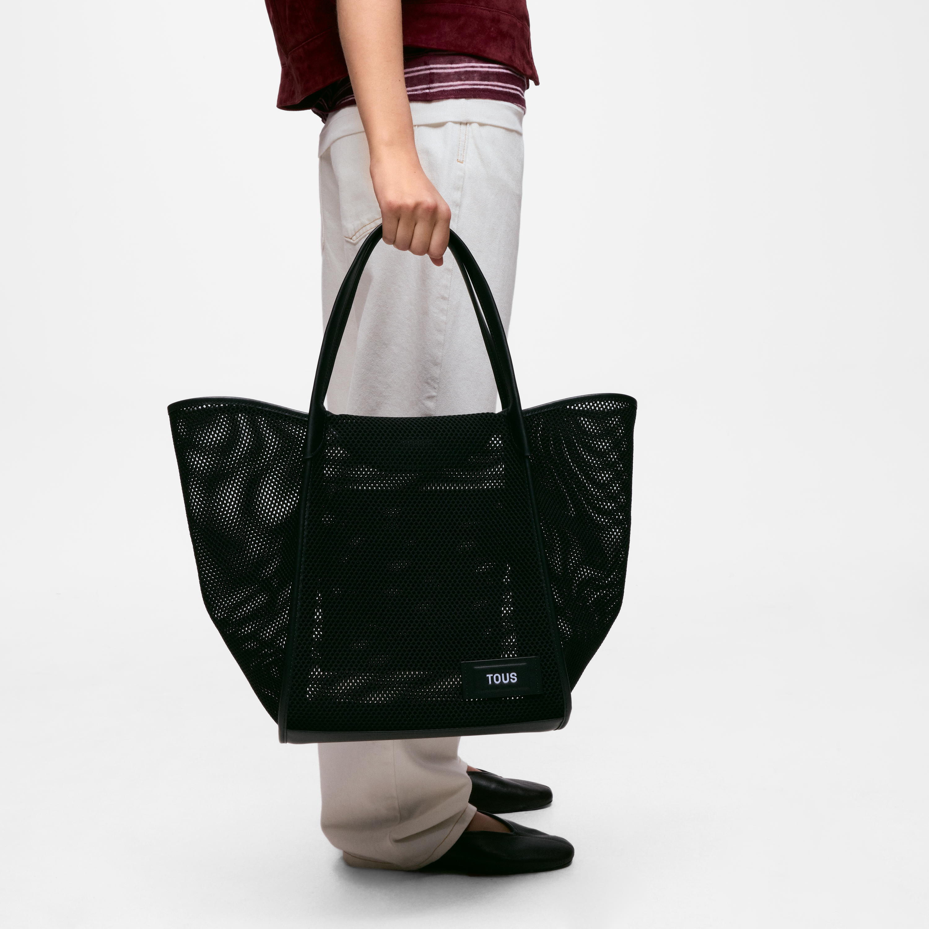 Large black Tote bag TOUS Tulip Mesh