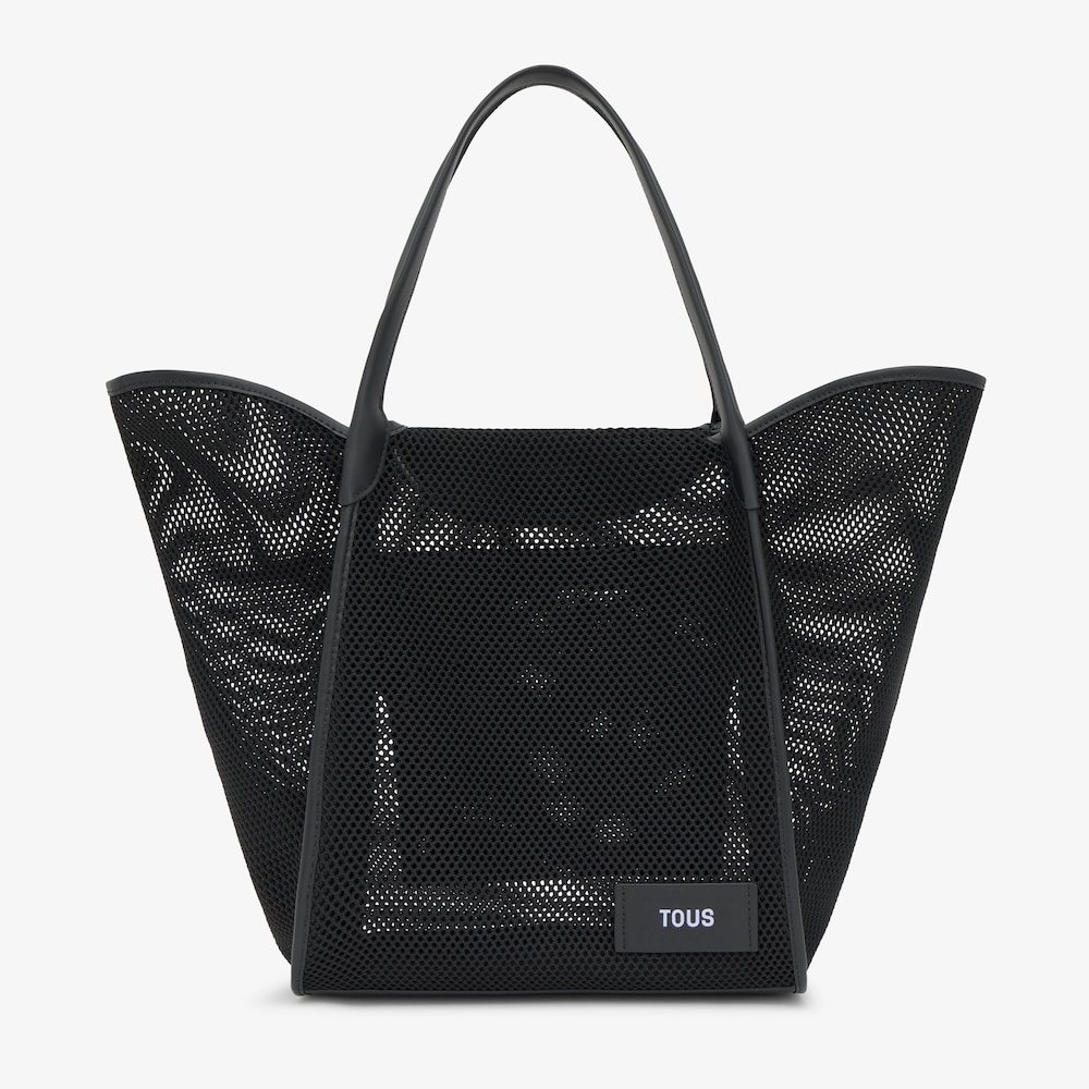 TOUS Tulip&aacute;nov&aacute; s&iacute;ťka &ndash; velk&aacute; čern&aacute; přepravka