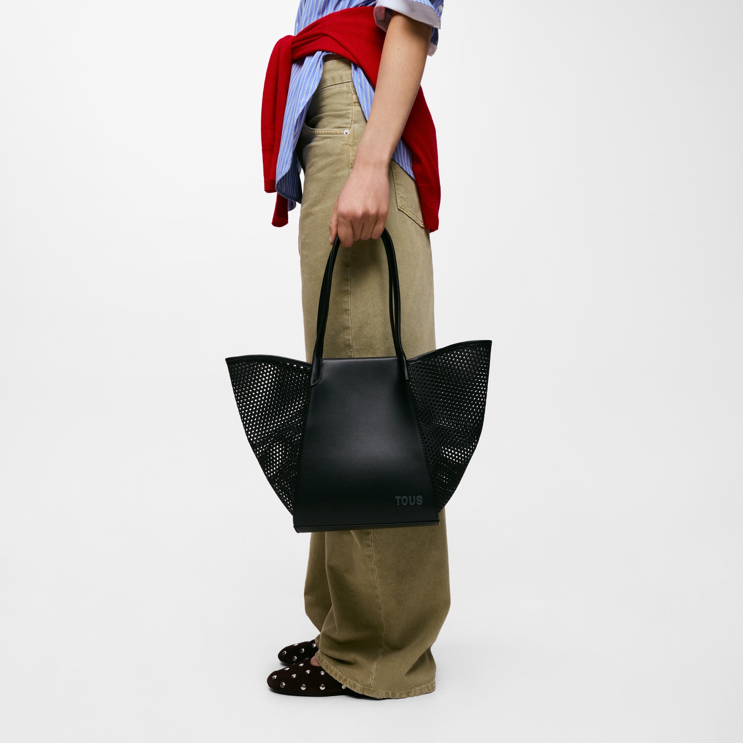 Medium black Tote bag TOUS Tulip Cutout