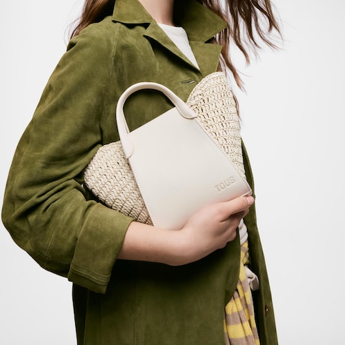Mała beżowa Torba z rączkami TOUS Tulip Rafia