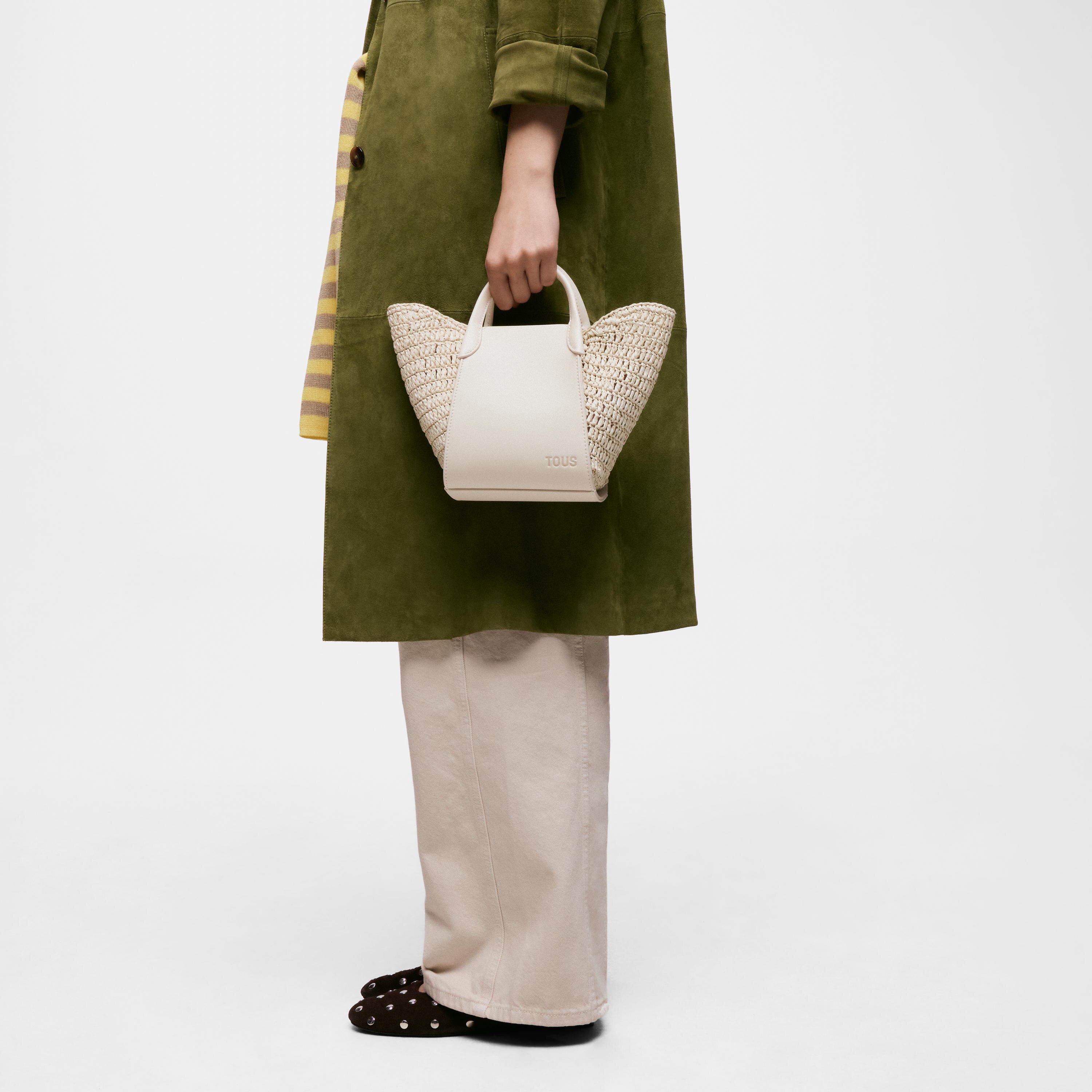 Small beige Tote bag TOUS Tulip Rafia