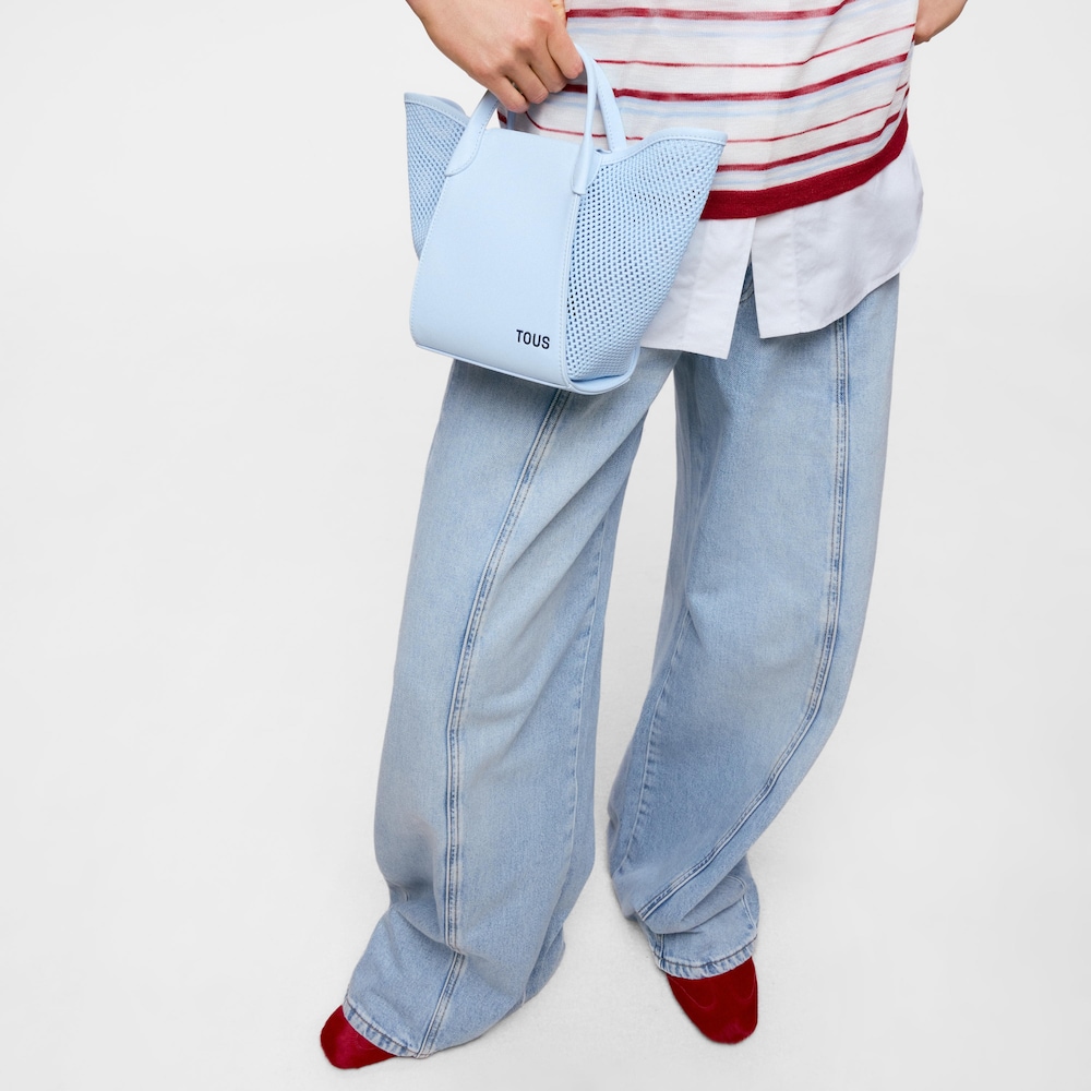 Mal&aacute; nebesky modr&aacute; nosiča TOUS Tulip&aacute;nov&aacute; sieťka