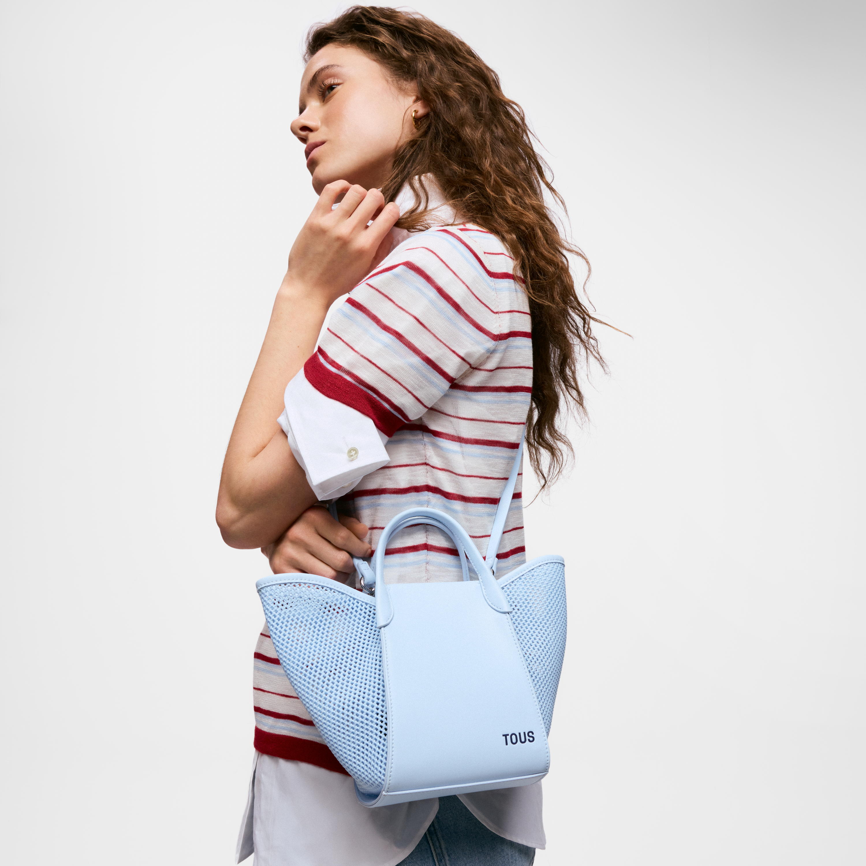 Small sky blue Tote bag TOUS Tulip Mesh