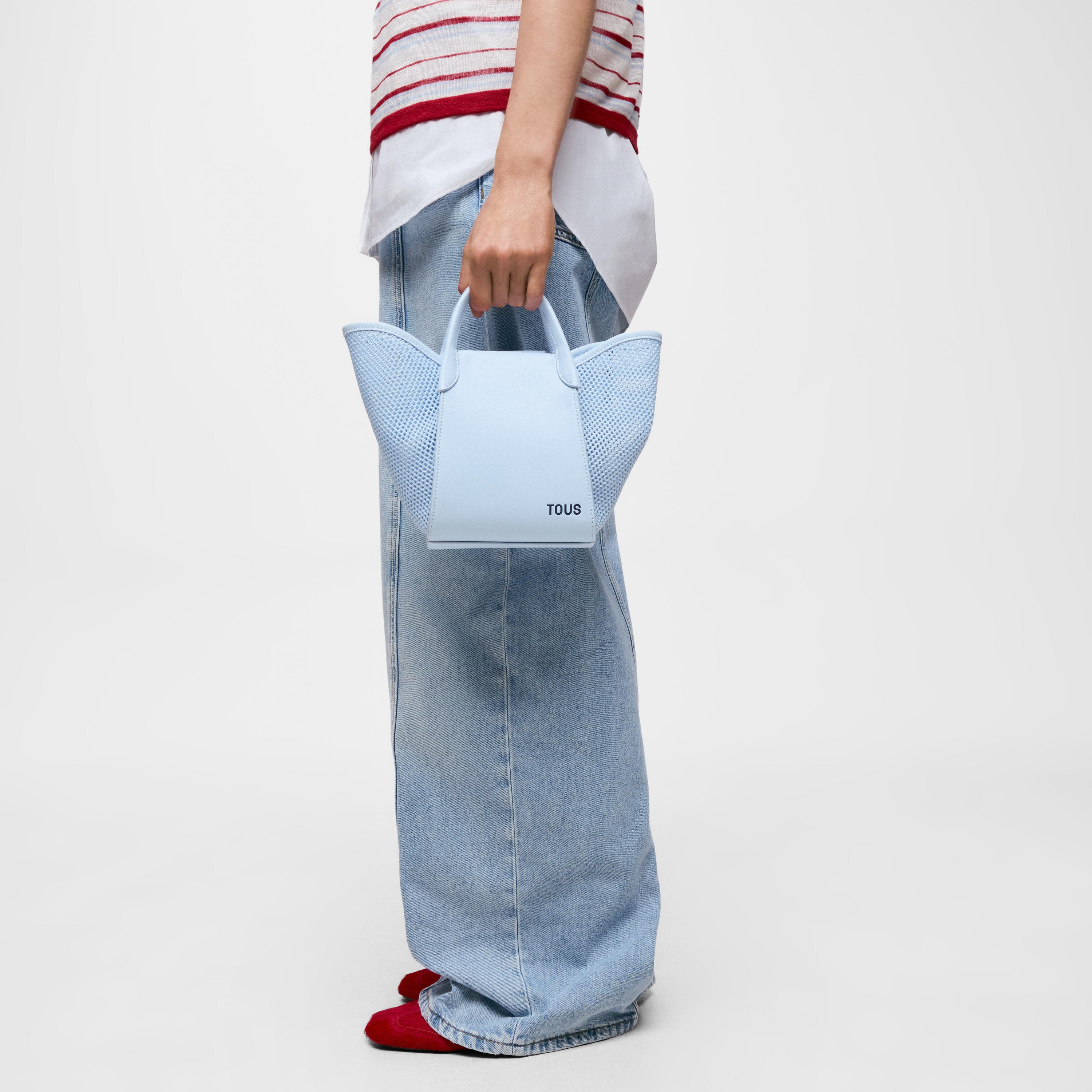 Small sky blue Tote bag TOUS Tulip Mesh