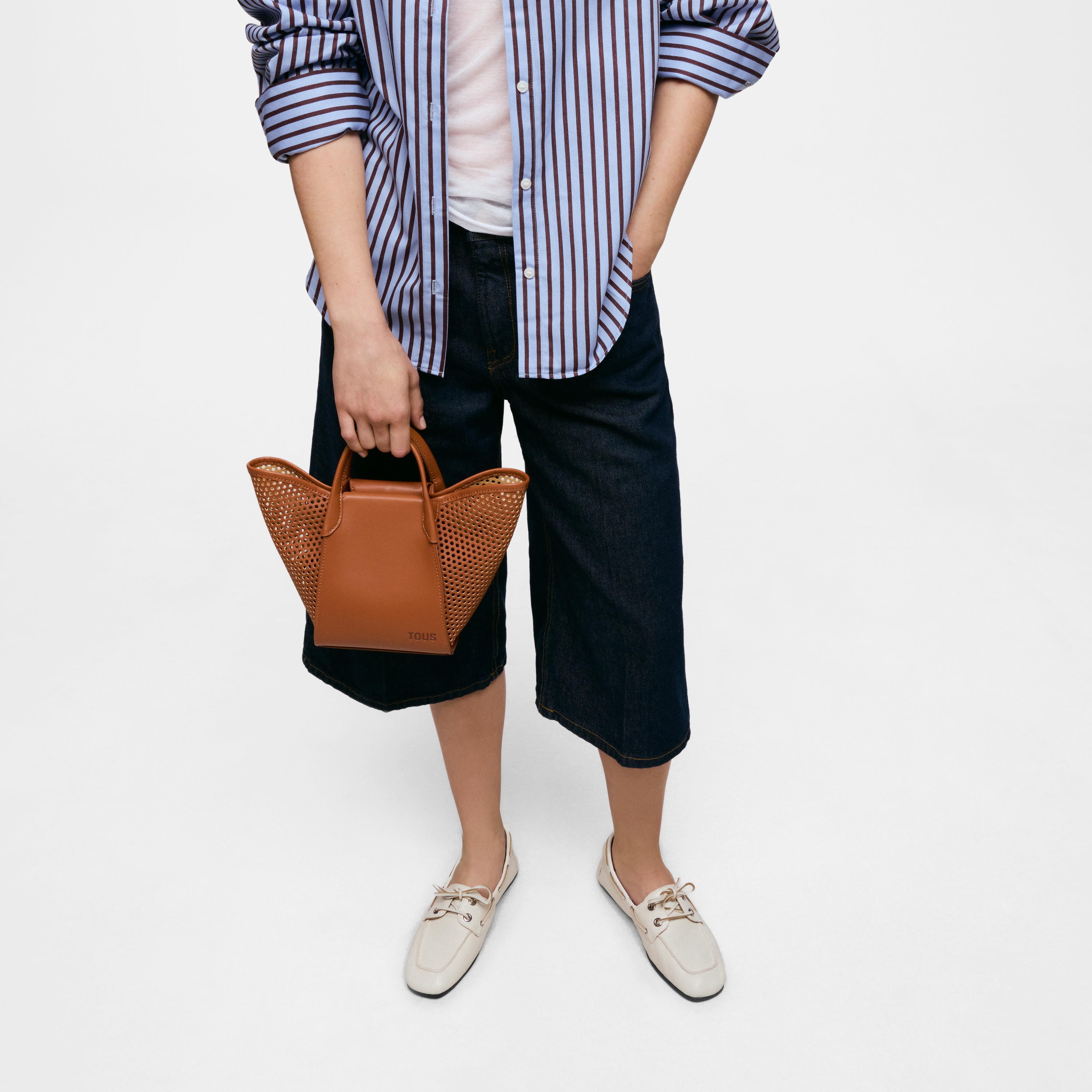 Small camel-colored Tote bag TOUS Tulip Cutout