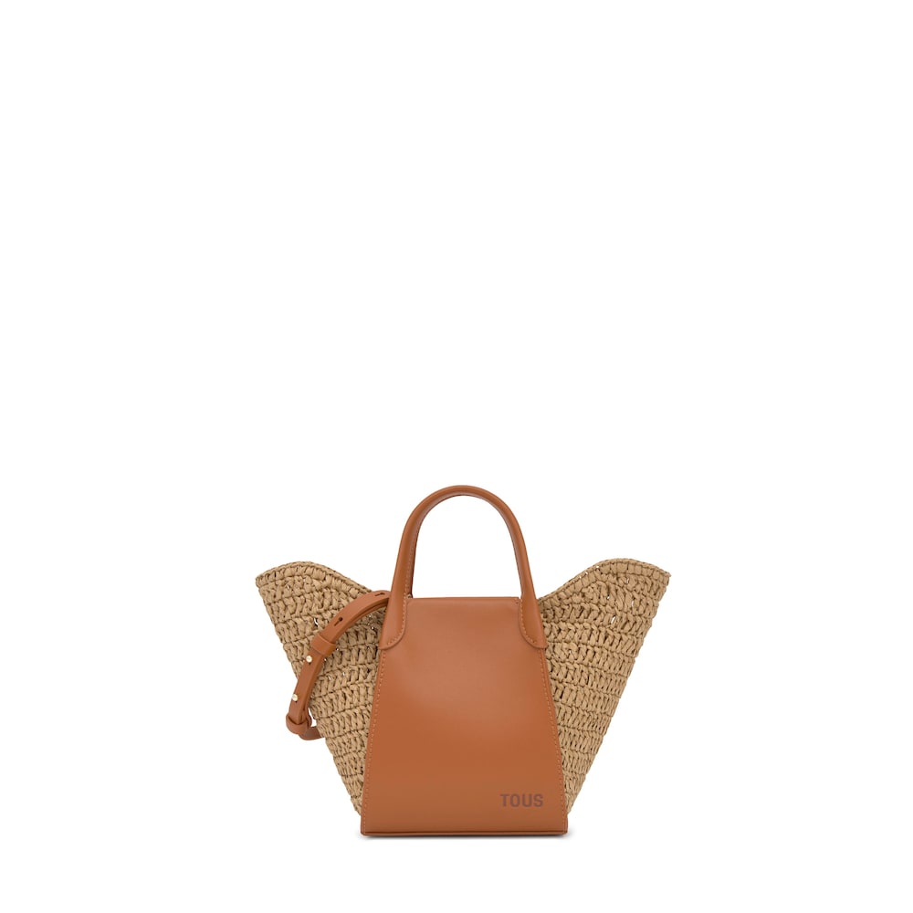 Mal&aacute; Tote kabelka ve velbloud&iacute; hněd&eacute; barvě TOUS Tulip Rafia