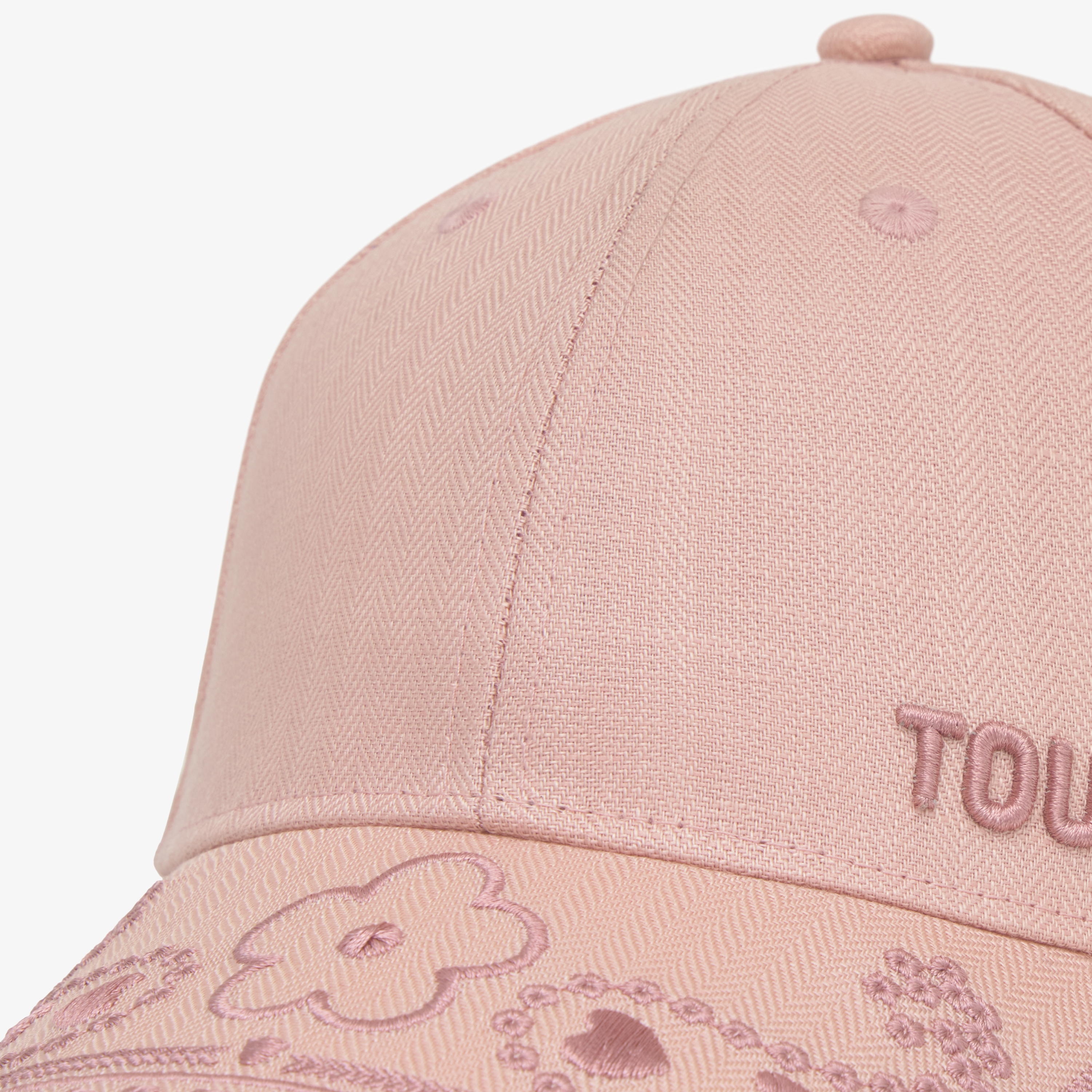 Dark pink embroidered Cap TOUS Motifs Paisley