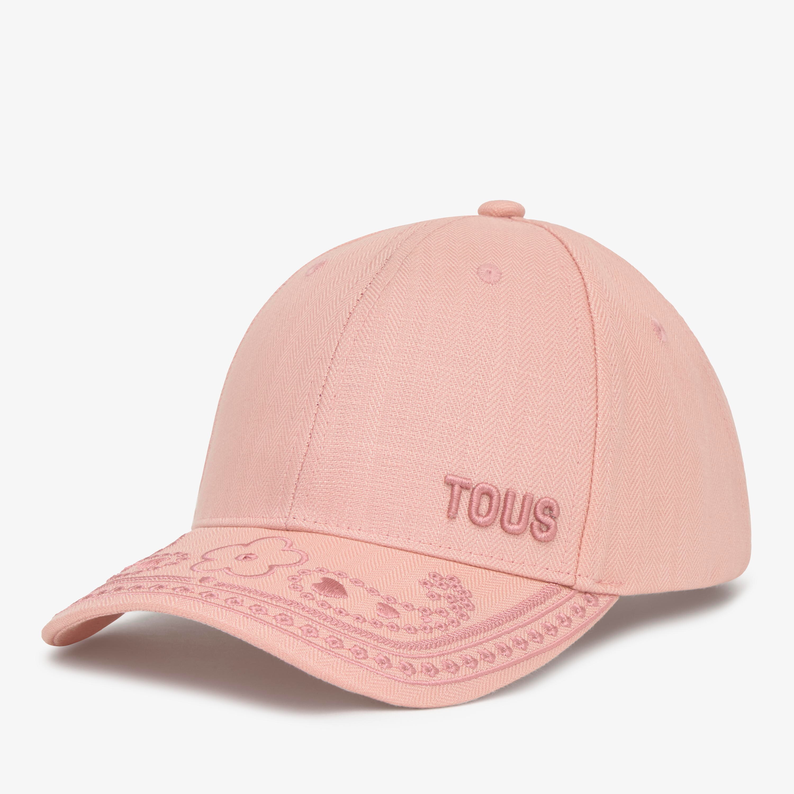 Dark pink embroidered Cap TOUS Motifs Paisley