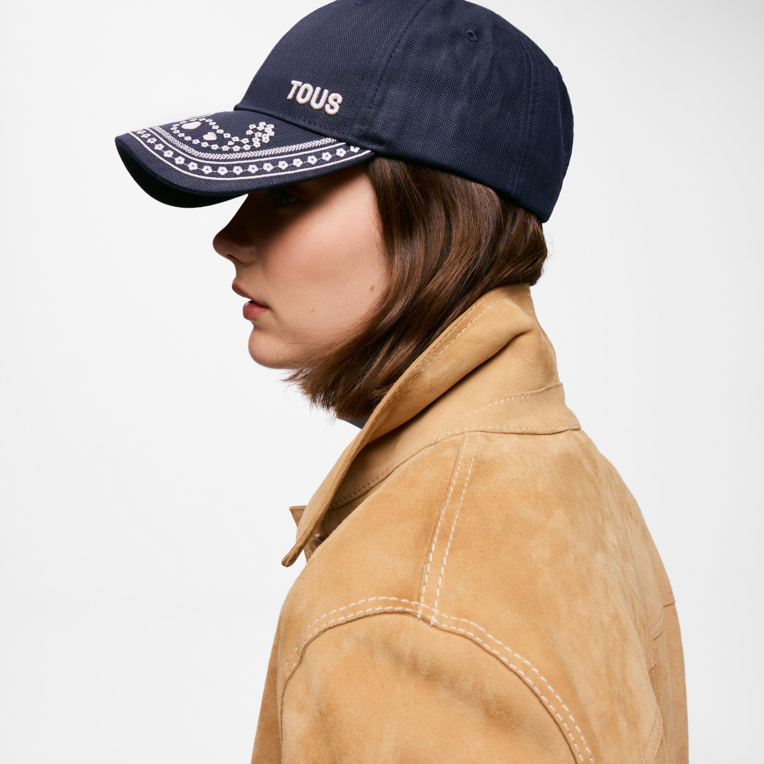 Navy blue embroidered Cap TOUS Motifs Paisley