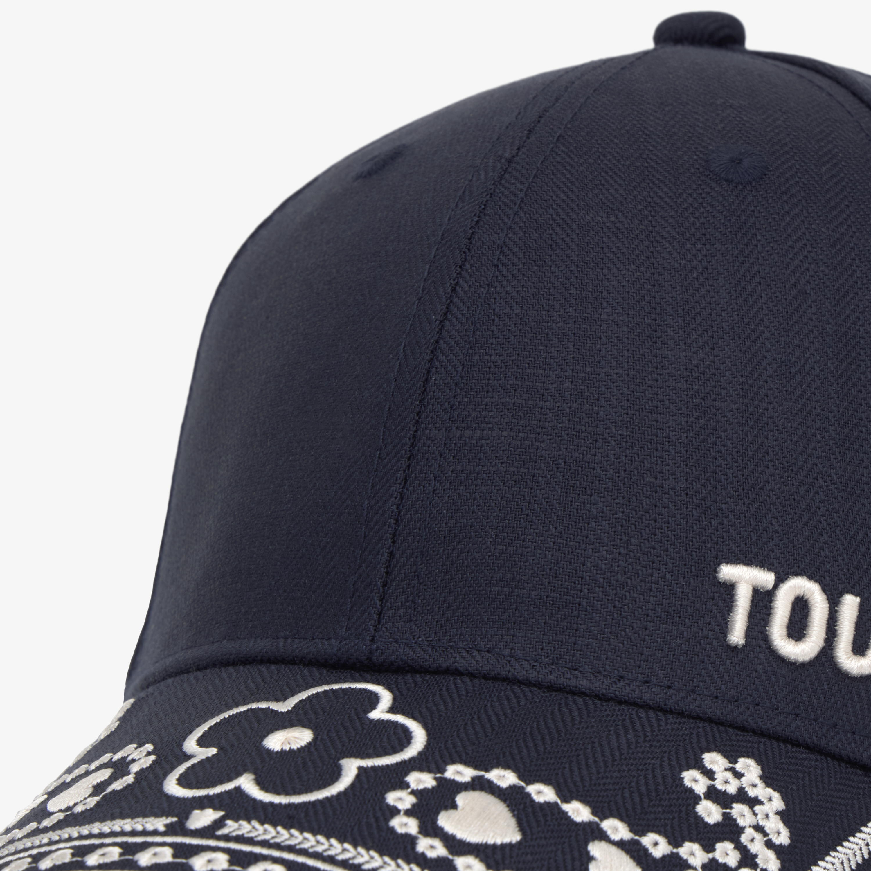 Navy blue embroidered Cap TOUS Motifs Paisley