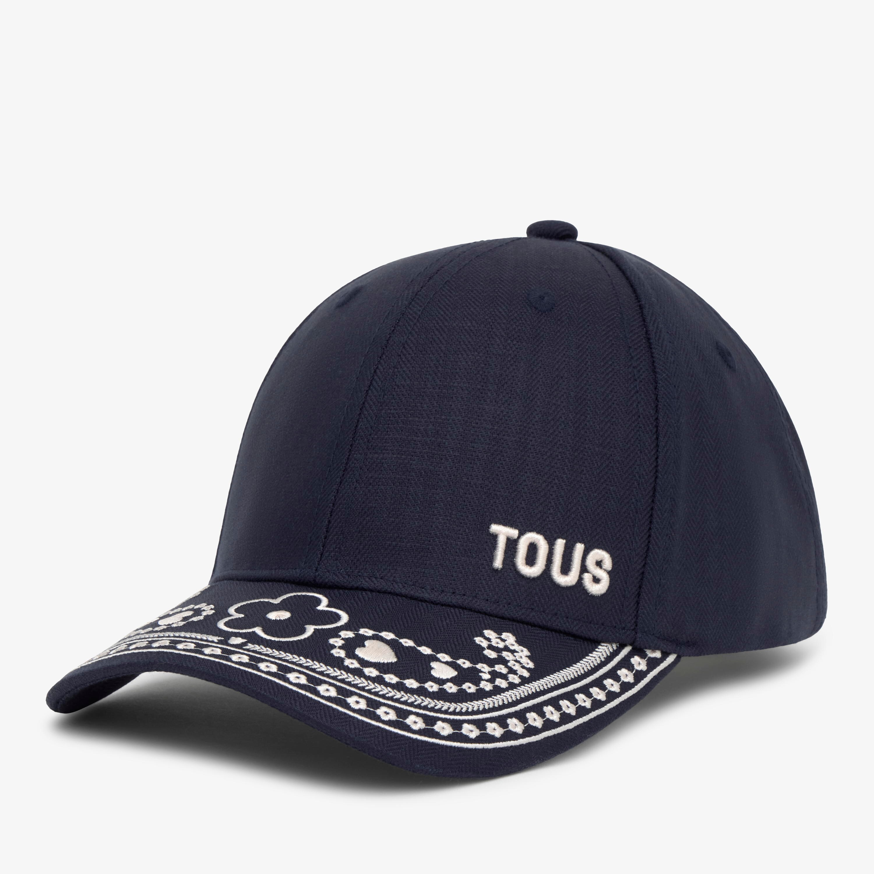 Navy blue embroidered Cap TOUS Motifs Paisley