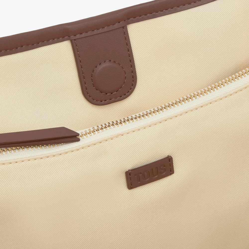 Duża Torba na zakupy w kolorze camelowym TOUS Summer Holidays Canvas