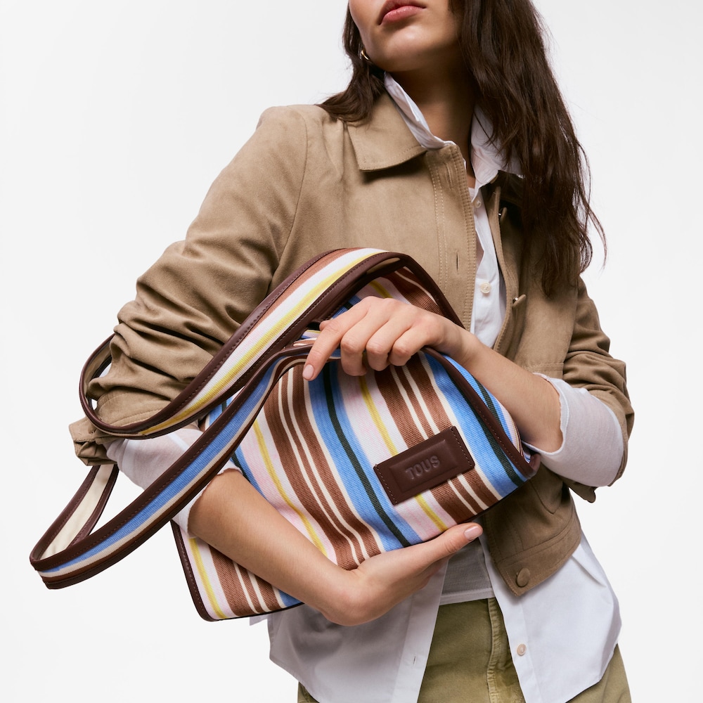 Duża Torba na zakupy w kolorze camelowym TOUS Summer Holidays Canvas