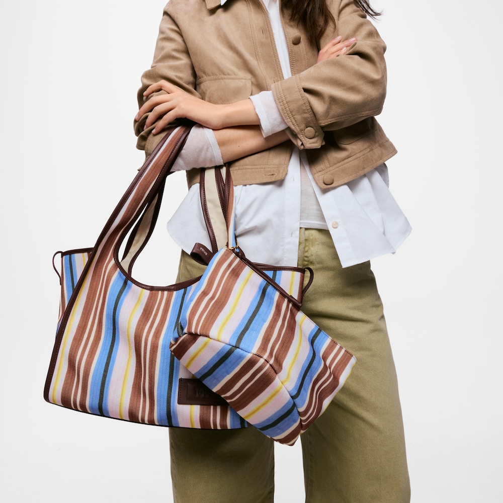 Duża Torba na zakupy w kolorze camelowym TOUS Summer Holidays Canvas