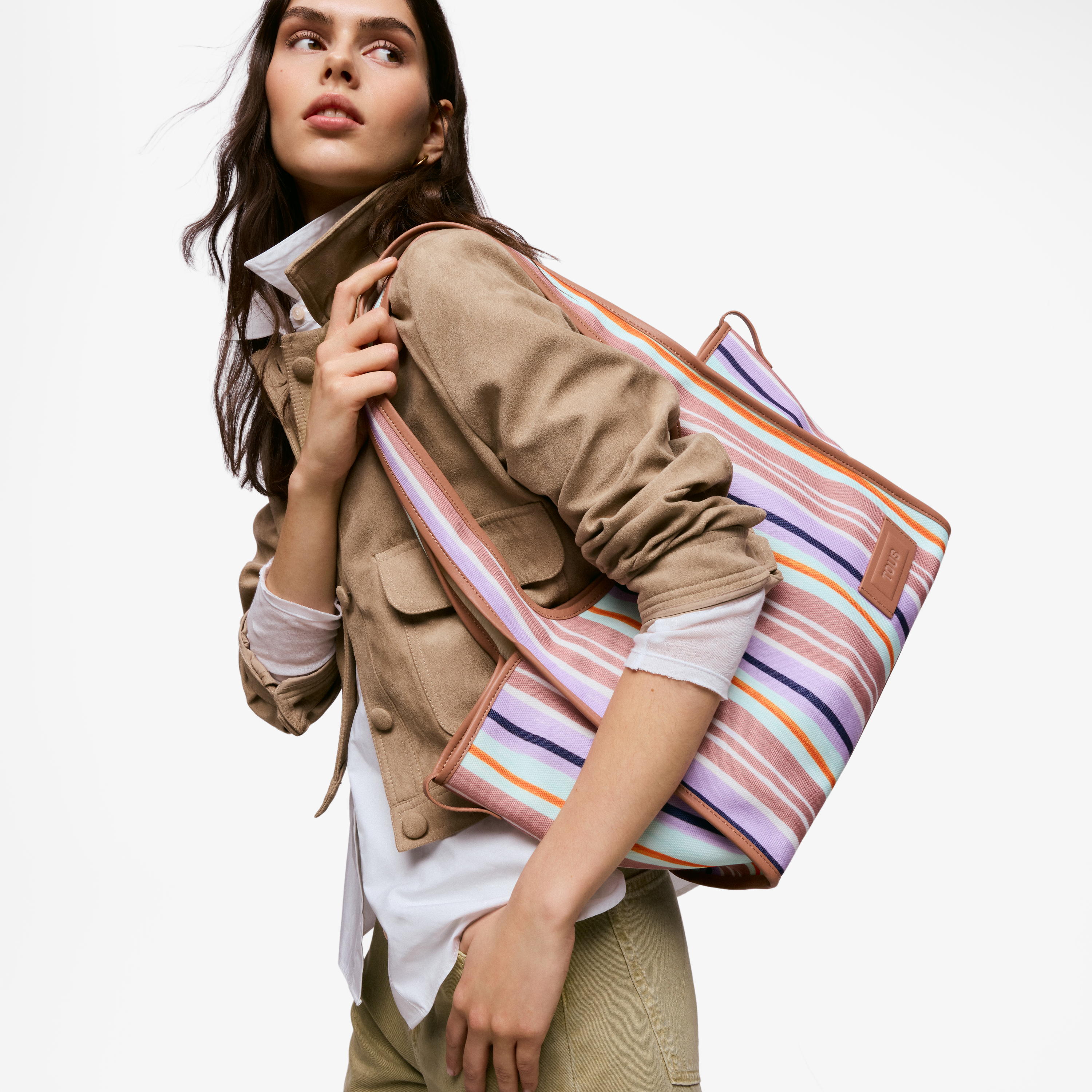 Large brown Shopping bag TOUS Summer Holidays Canvas