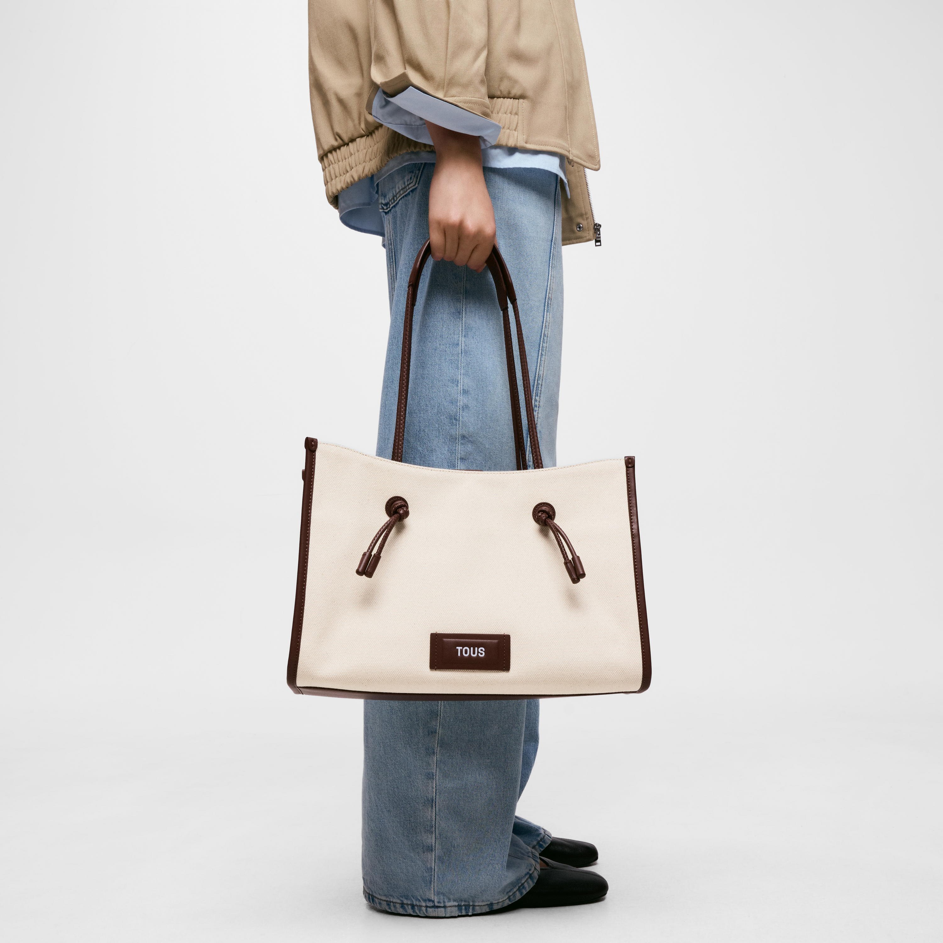 Large beige jacquard Shopping bag TOUS Summer Holidays