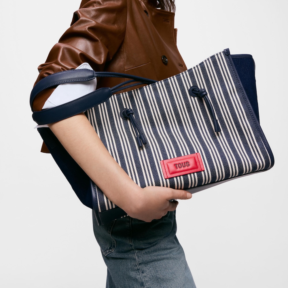 TOUS Summer Holidays blue jacquard large shopper