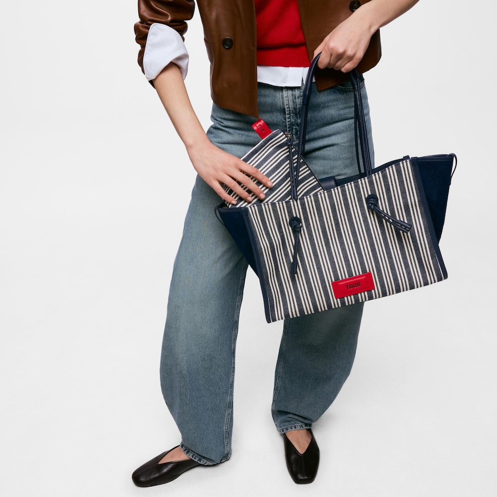 TOUS Summer Holidays blue jacquard large shopper