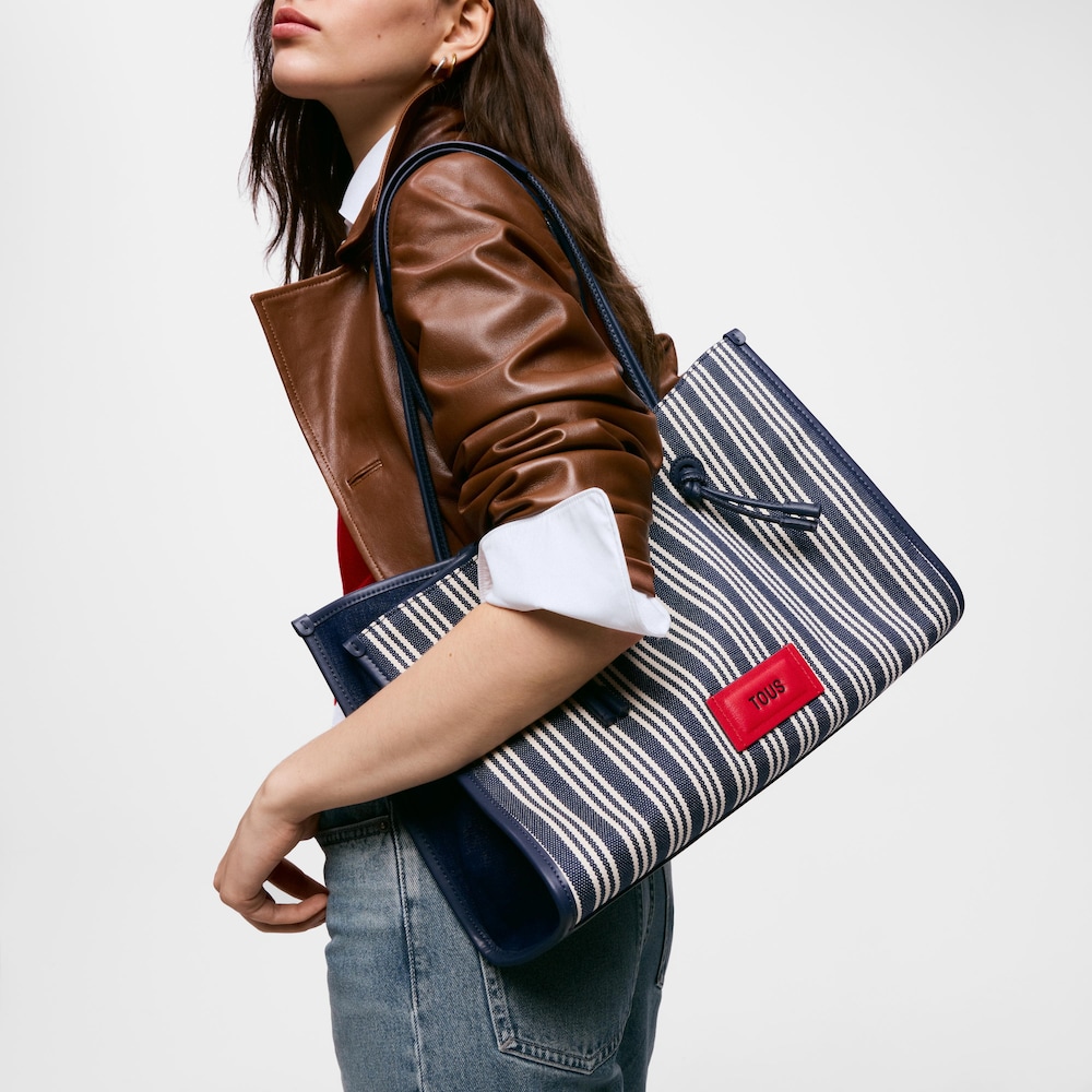 TOUS Summer Holidays blue jacquard large shopper