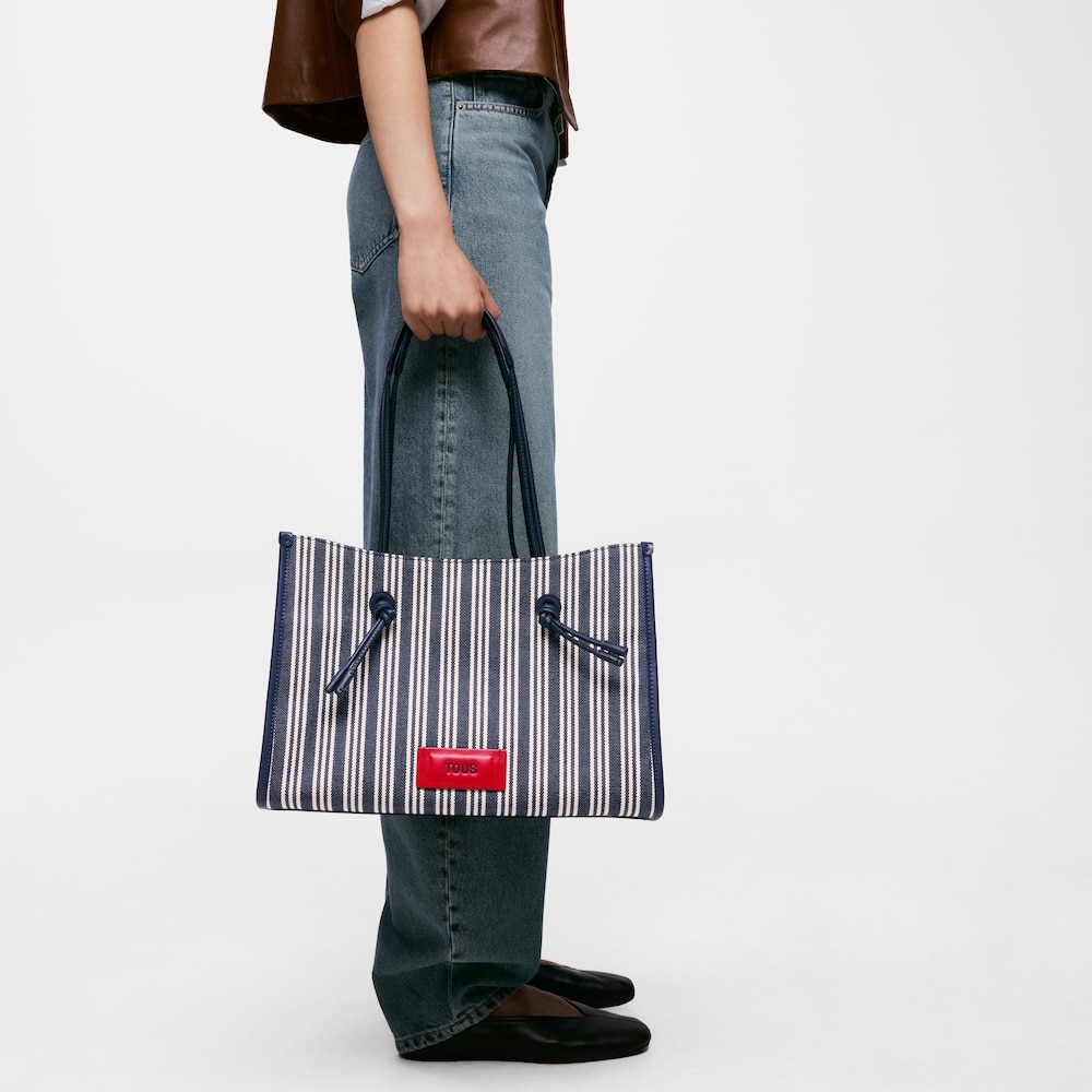 TOUS Summer Holidays blue jacquard large shopper