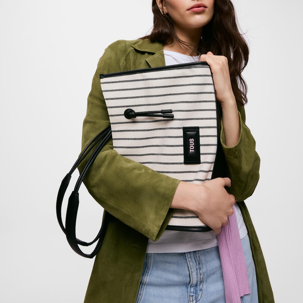 Borsa shopper grande in jacquard nero TOUS Summer Holidays