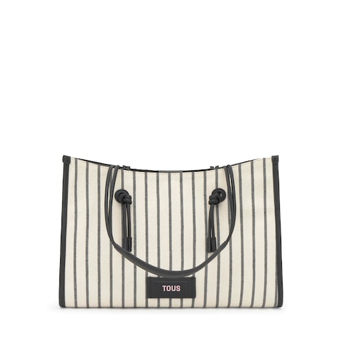 TOUS Summer Holidays large black jacquard shopper