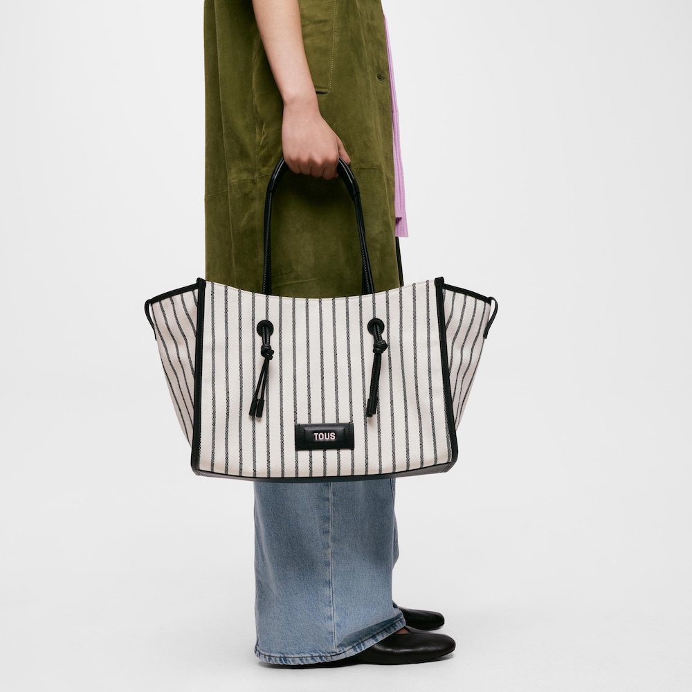 Borsa shopper grande in jacquard nero TOUS Summer Holidays