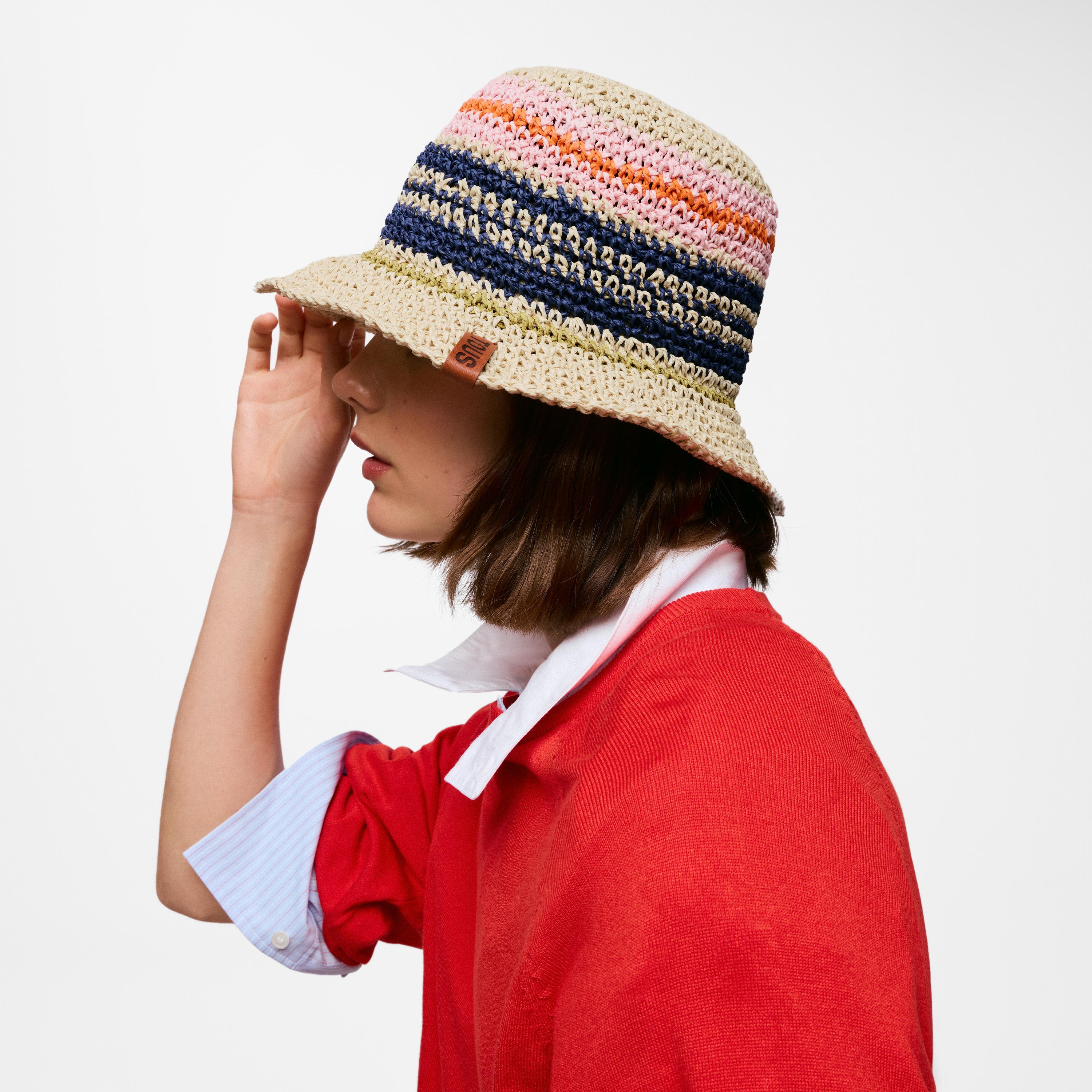 Blue multicolor Hat TOUS Stripes Straw
