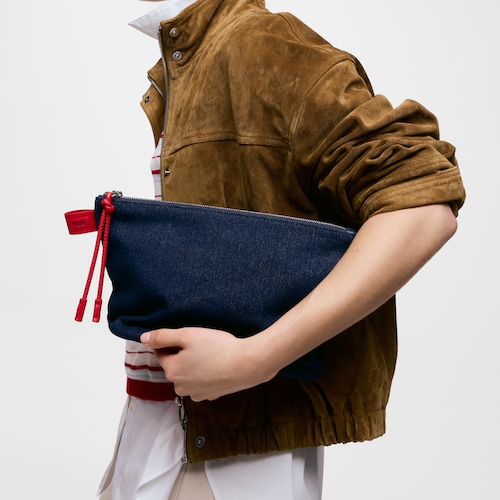 TOUS Icons red and navy blue heart toiletry bag