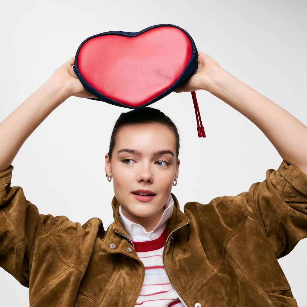 Beauty case a cuore rosso e blu navy TOUS Icons