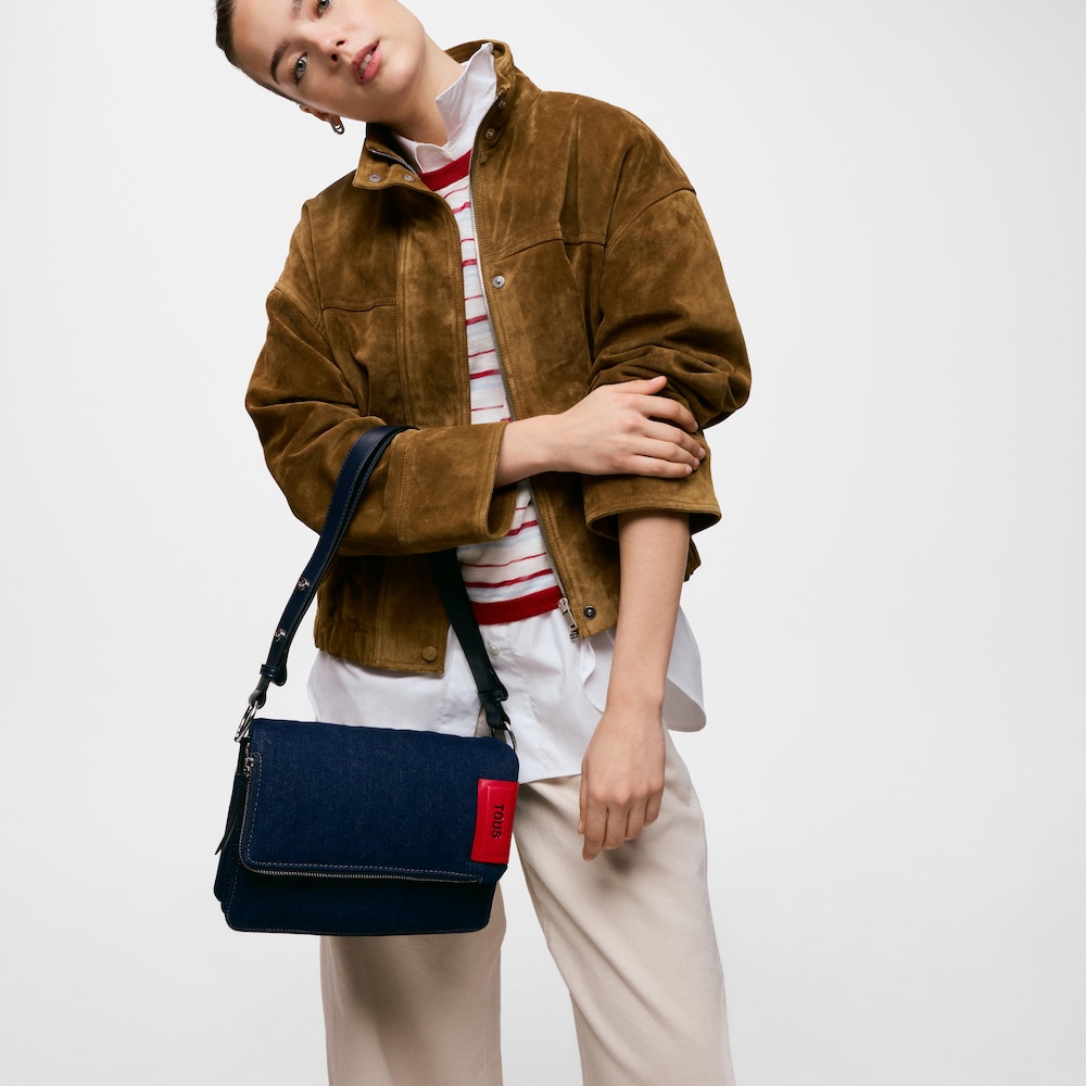 Bandolera mediana azul marino Audree Soft