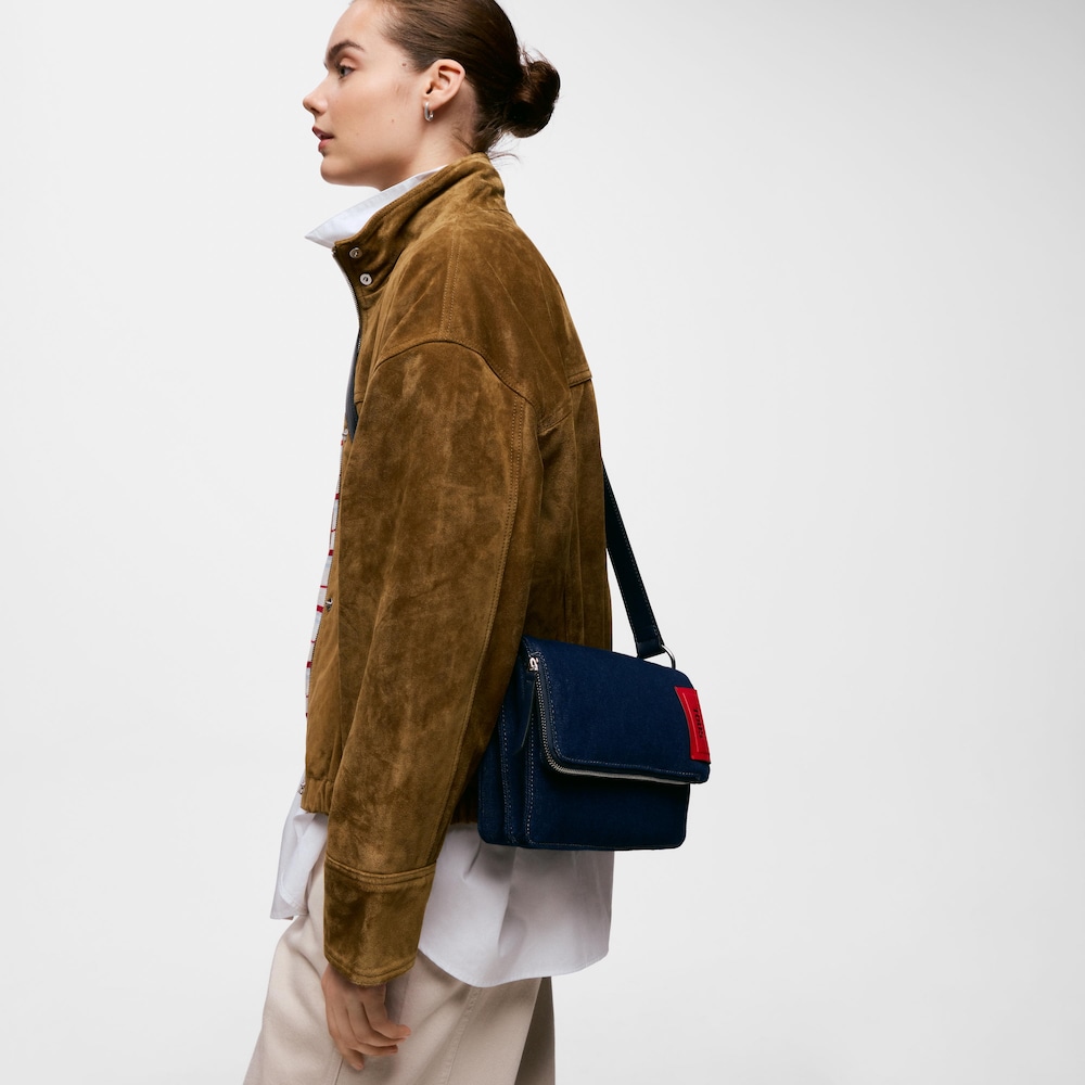 Bandolera mediana azul marino Audree Soft