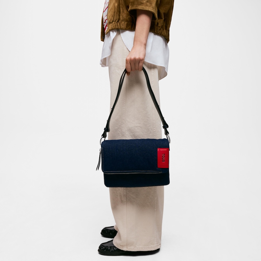 Bandolera mediana azul marino Audree Soft