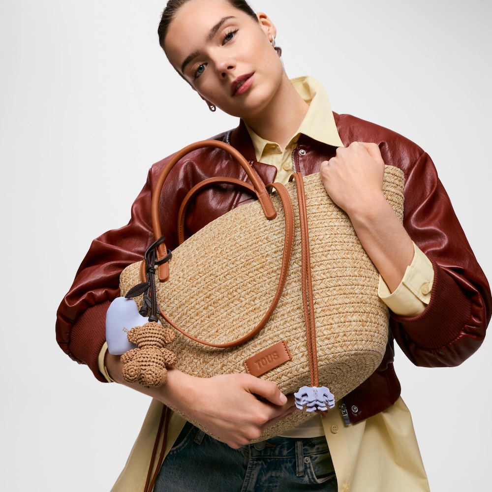 Llavero charm oso y coraz&oacute;n malva TOUS Icons