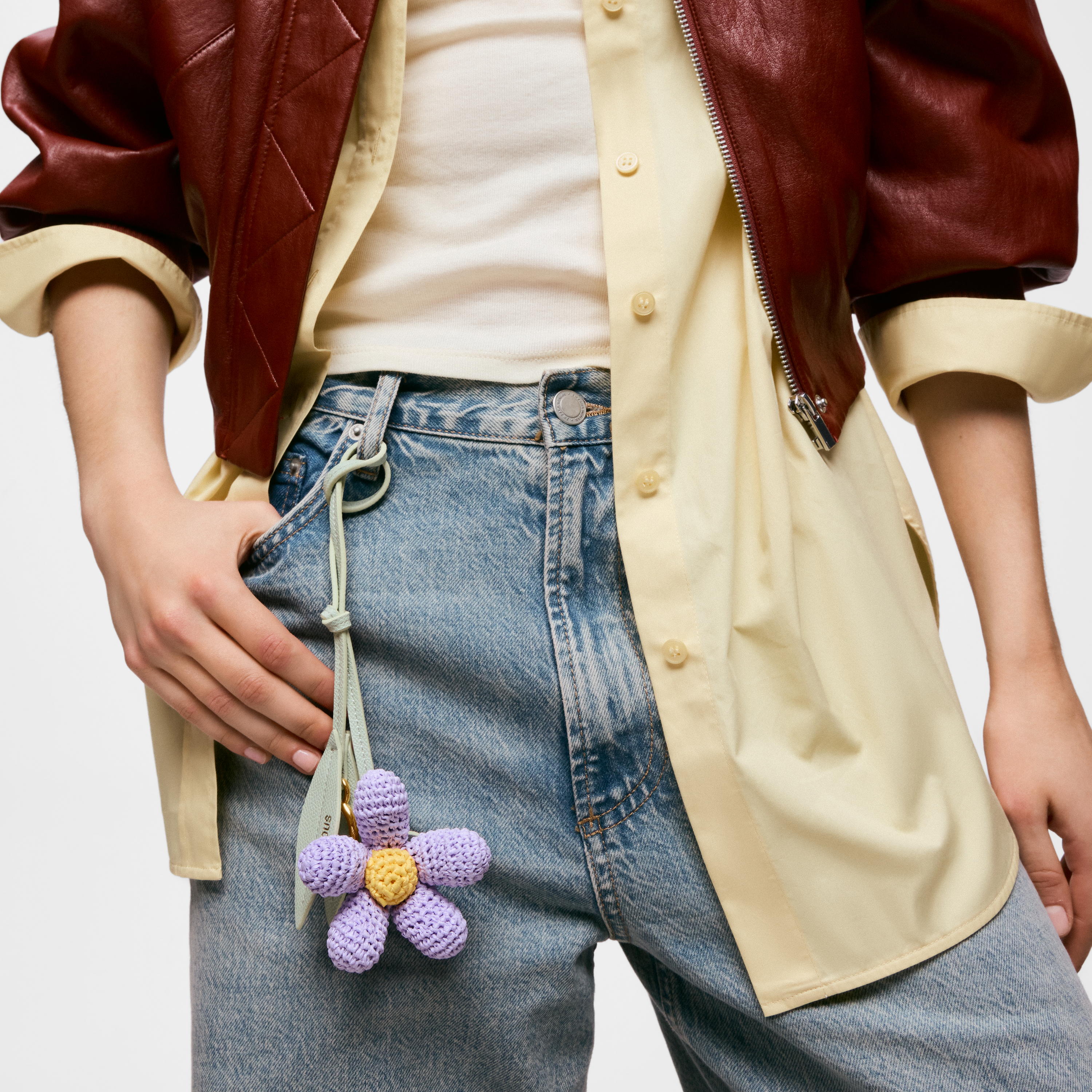 Charm key ring with mauve daisy TOUS Icons