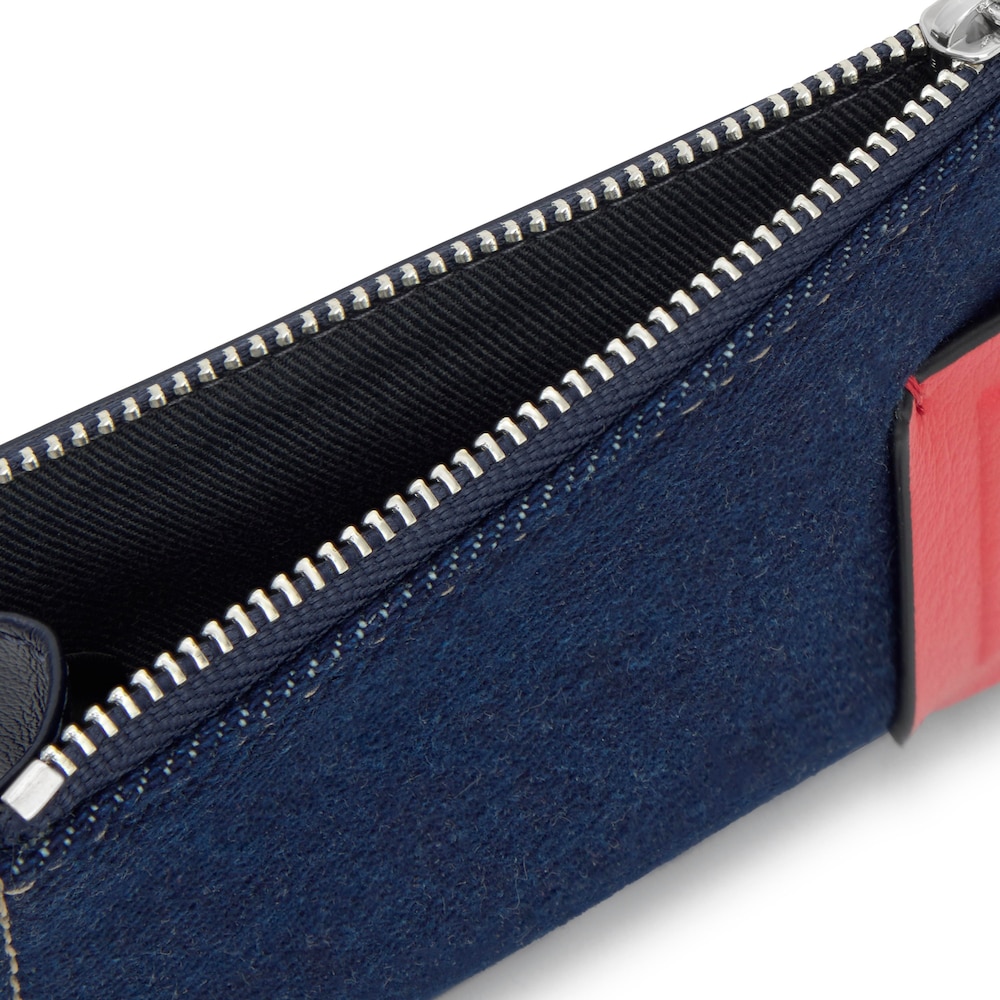 Monedero tarjetero azul marino Audree Saffiano