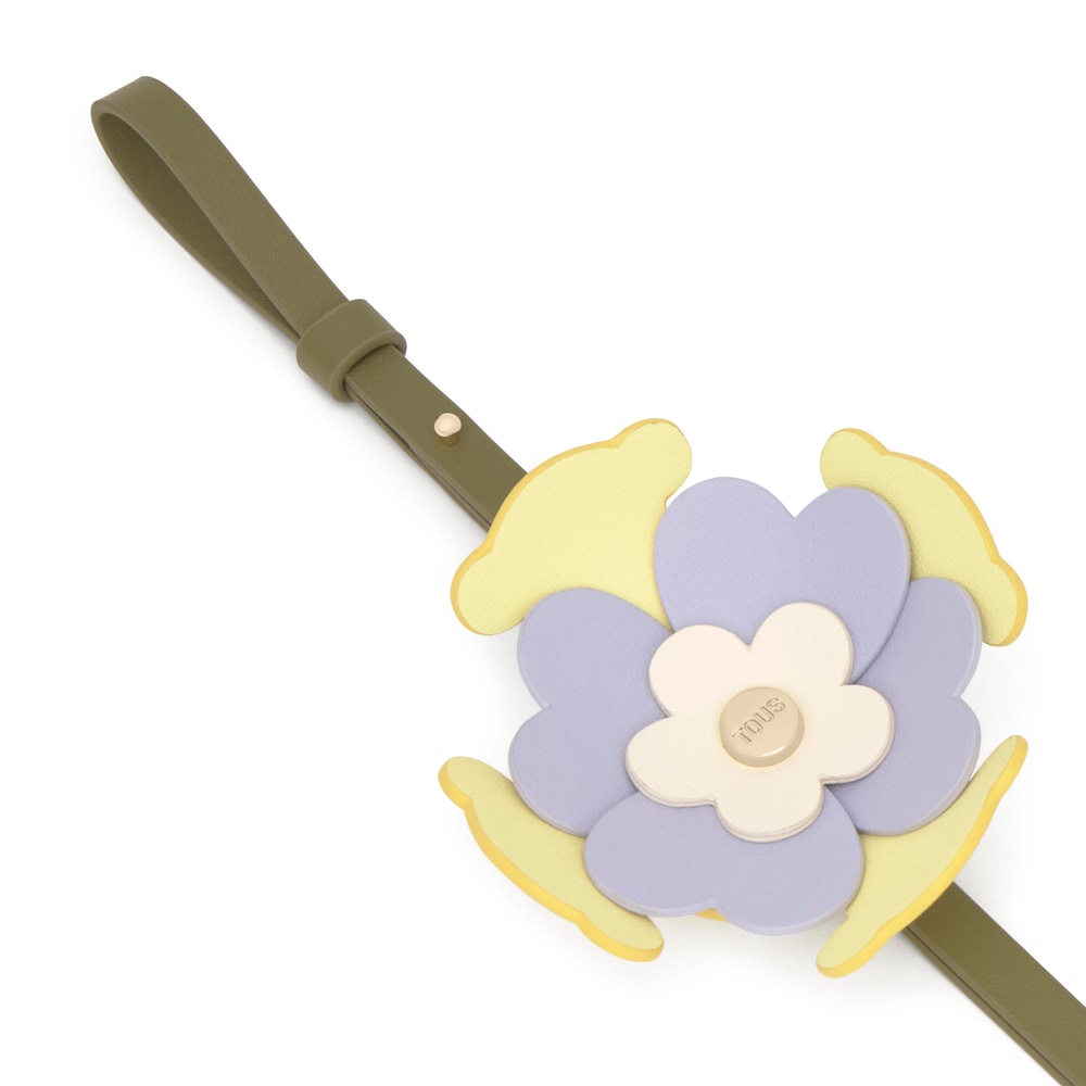 Porte-cl&eacute;s fleur verte et jaune TOUS Ic&ocirc;nes