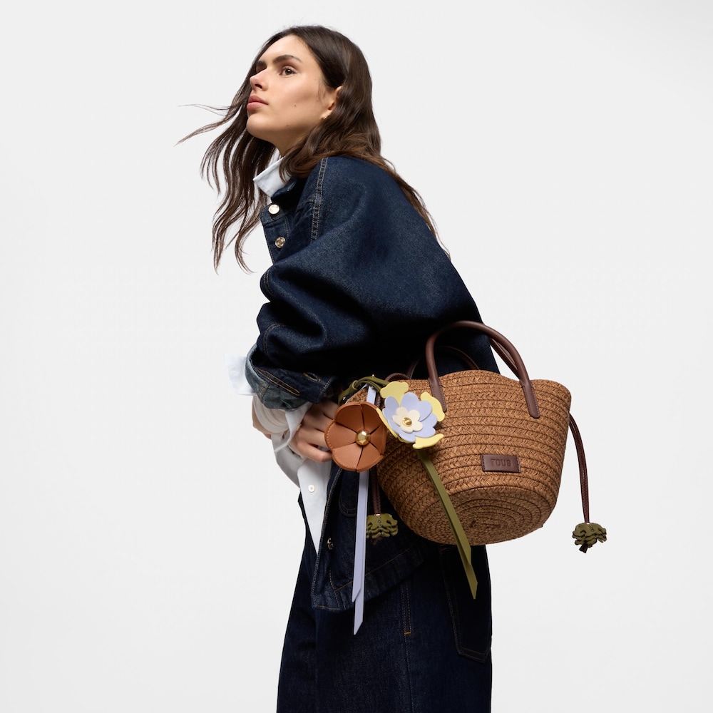 Porte-cl&eacute;s fleur verte et jaune TOUS Ic&ocirc;nes