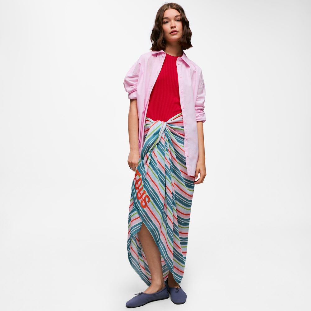 Pareo w kolorze turkusowym TOUS Stripes