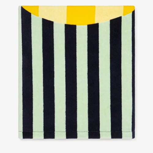 イエローのコットンタオル TOUS Stripes Motifs